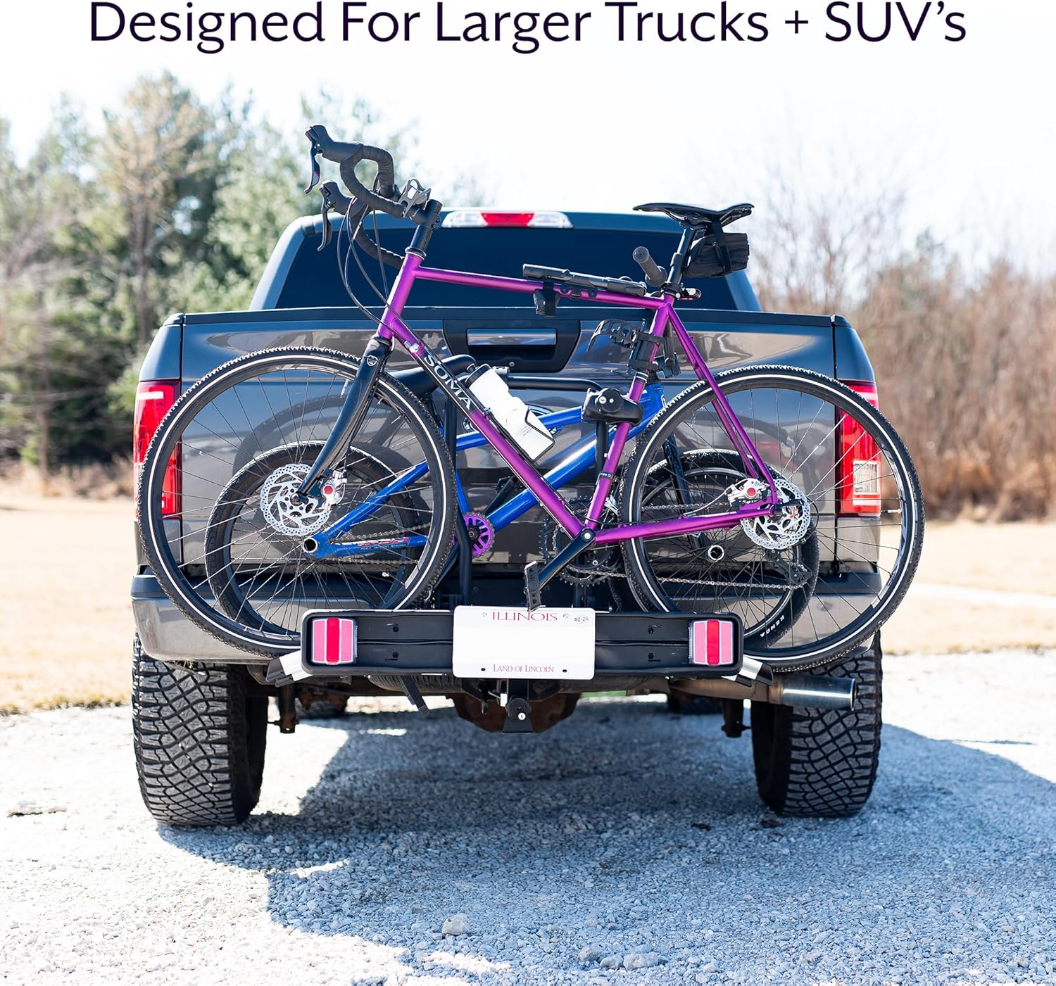 Life Finds 2-Hitch Bike Rack with Taillights and License Plate Holder, Adjustable Folding Design, Holds up to 132 lbs, LF-BR1L