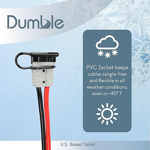 Miniatura 4 de Dumble Cables de puente resistentes de 800 amperios máximo, paquete de 3 unidades de calibre 1 de 30 pies de conexión rápida para automóvil o camión