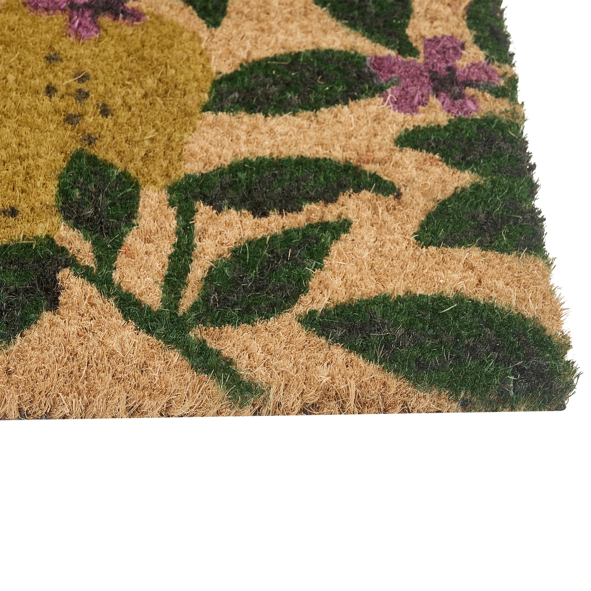 Beliani Paillasson Moderne en Fibre de Coco 45 x 75 cm Motif Citron Antidérapant en PVC Intérieur Extérieur Multicolore Tazlina