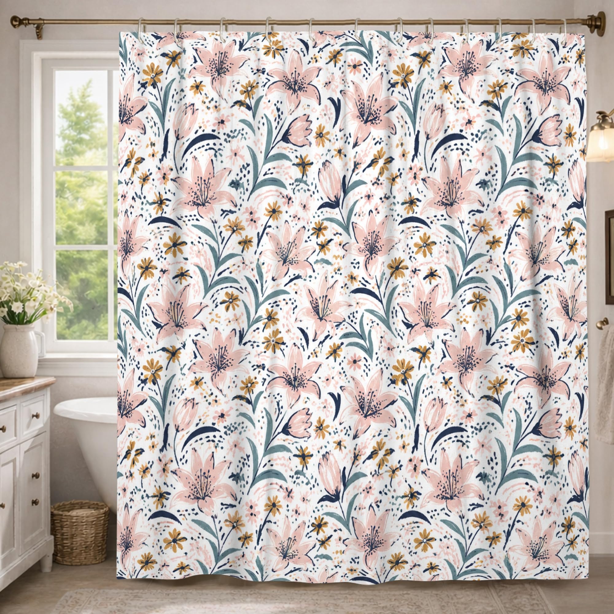 Rideau de douche extra long pour baignoire d'appartement moderne