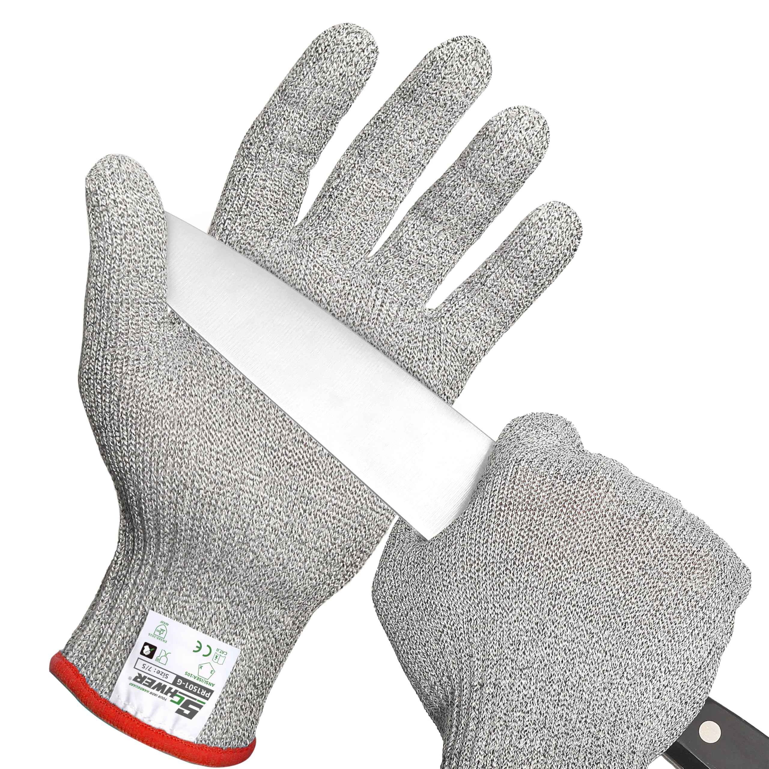 Gants Résistants à La Coupure Level A9 - Protection Ultime Cuisine Et Travail - Sans PFAS Gris 2 Paires XL
