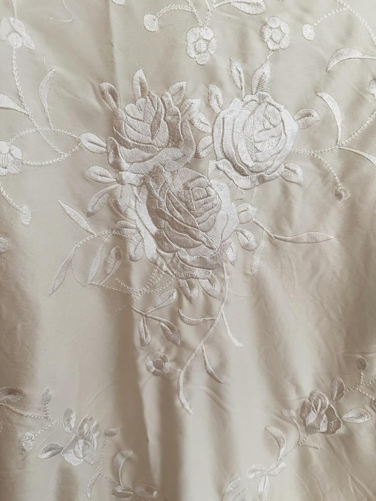 Scialle Triangolare Ricamato Elegante Con Frange Lunghe - Accessorio Moda Donna - Foto 3