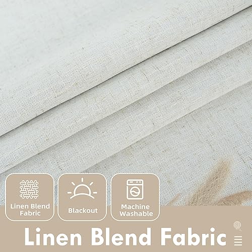 Vista 3 de DriftAway - Cortinas de Lino con Doble Capa, Blackout, de Atar, con Aislaje Térmico, Totalmente Forradas, Estilo Globo Romano, para Baño, con Lino