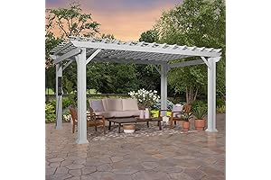 Backyard Discovery Hawthorne White 14x10 ft Galvanized Steel Pergola