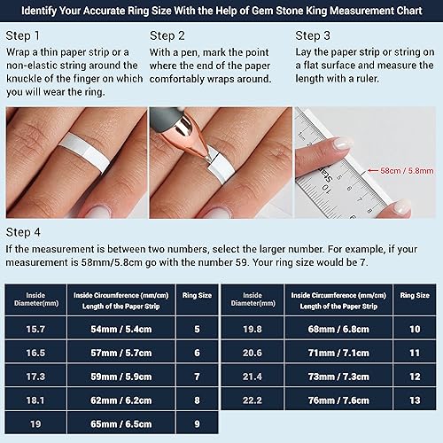 Miniatura 5 de Gem Stone King Anillo de plata de ley 925 con esmeralda simulada verde para mujer, 2.12 quilates (disponible en 5,6,7,8,9), Metal Gema, esmeralda