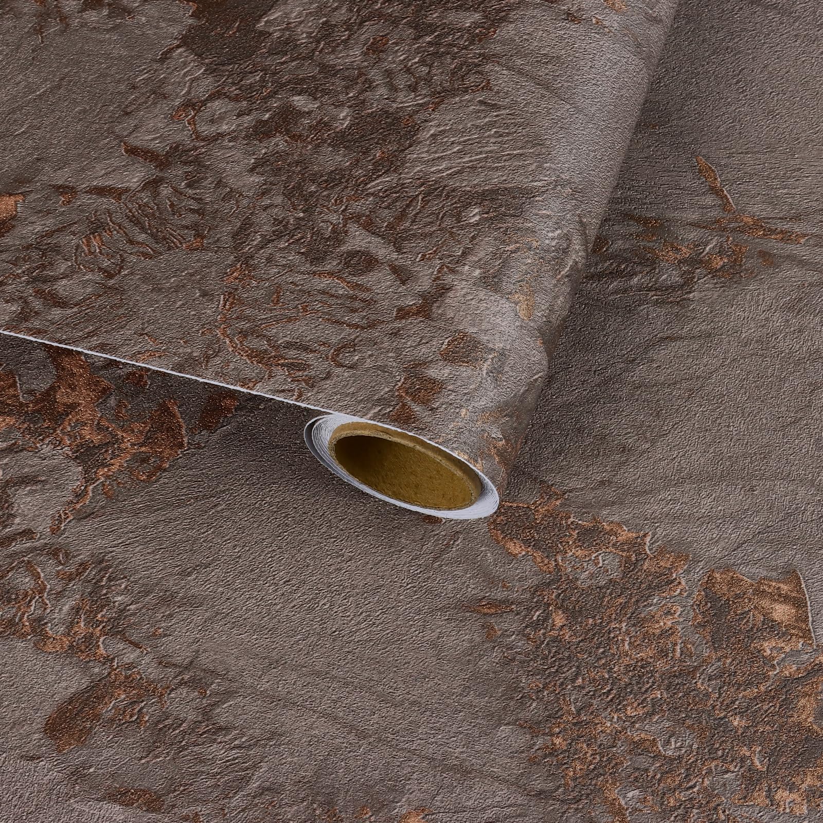 VaryFloral Brown Gold Marble Contact Paper for Countertops Peel and Stick Textured Matte Bronze Marble Wallpaper for Kitchen Living Room Waterproof