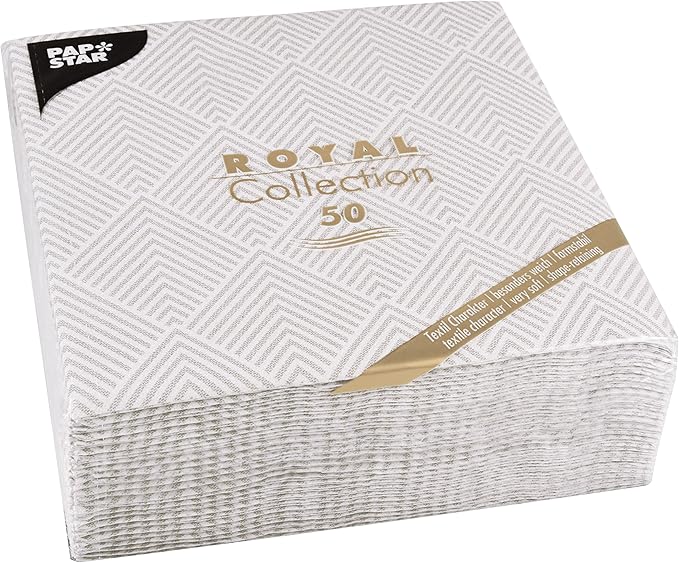 Papstar, 50 Servietten “ROYAL Collection” 1/4-Falz 40 cm x 40 cm grau “Elegance”, #86499 Papstar, 50 Servietten “ROYAL Collection” 1/4-Falz 40 cm x 40 cm grau “Elegance”, #86499