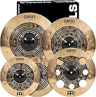 Vista 10 de Conjunto de platillos en caja con hihats de 15", choque de 20", choque-paseo de 22" más un choque de basura de 18" gratis – Classics Custom Dark