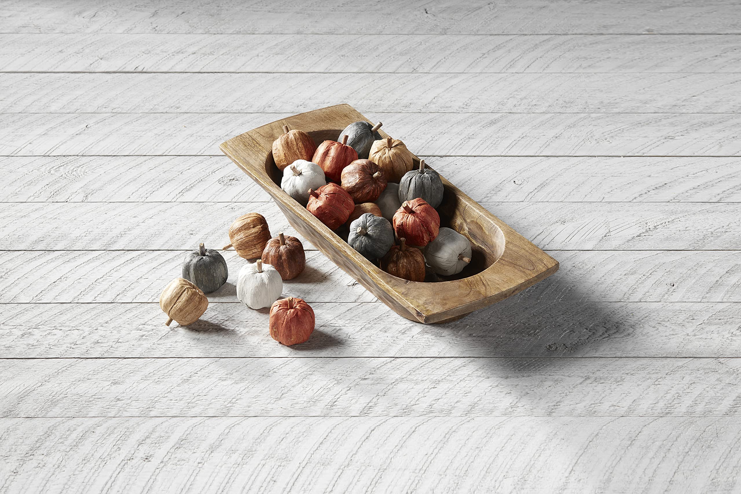 Mud Pie - Set 24 Mini Zucche Decorative In Velluto A Coste - Decorazioni Autunnali