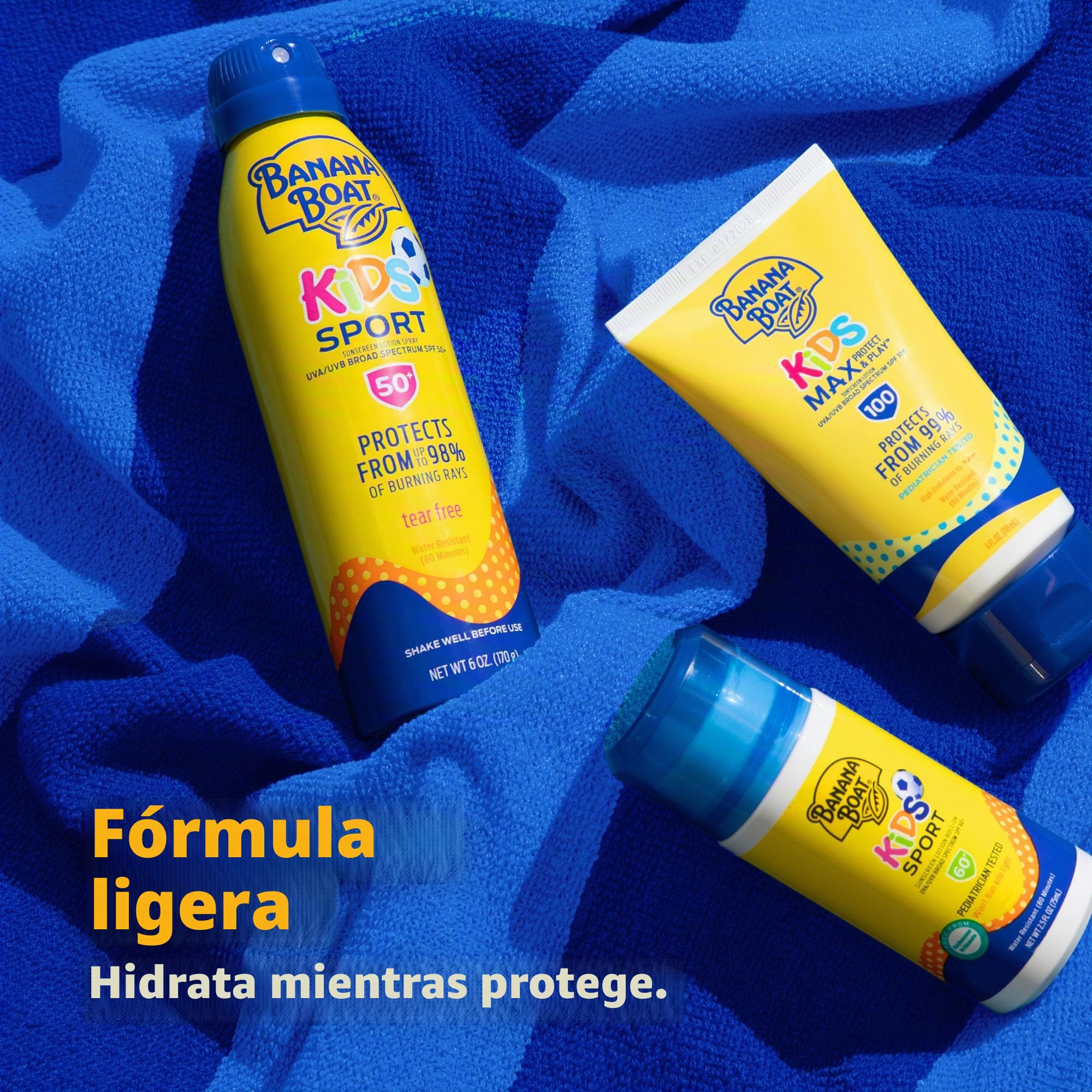 Banana Boat Sunscreen Kids Sport, Tear-Free Broad Spectrum Sunscreen Spray – SPF 50-6 Ounce Twin Pack