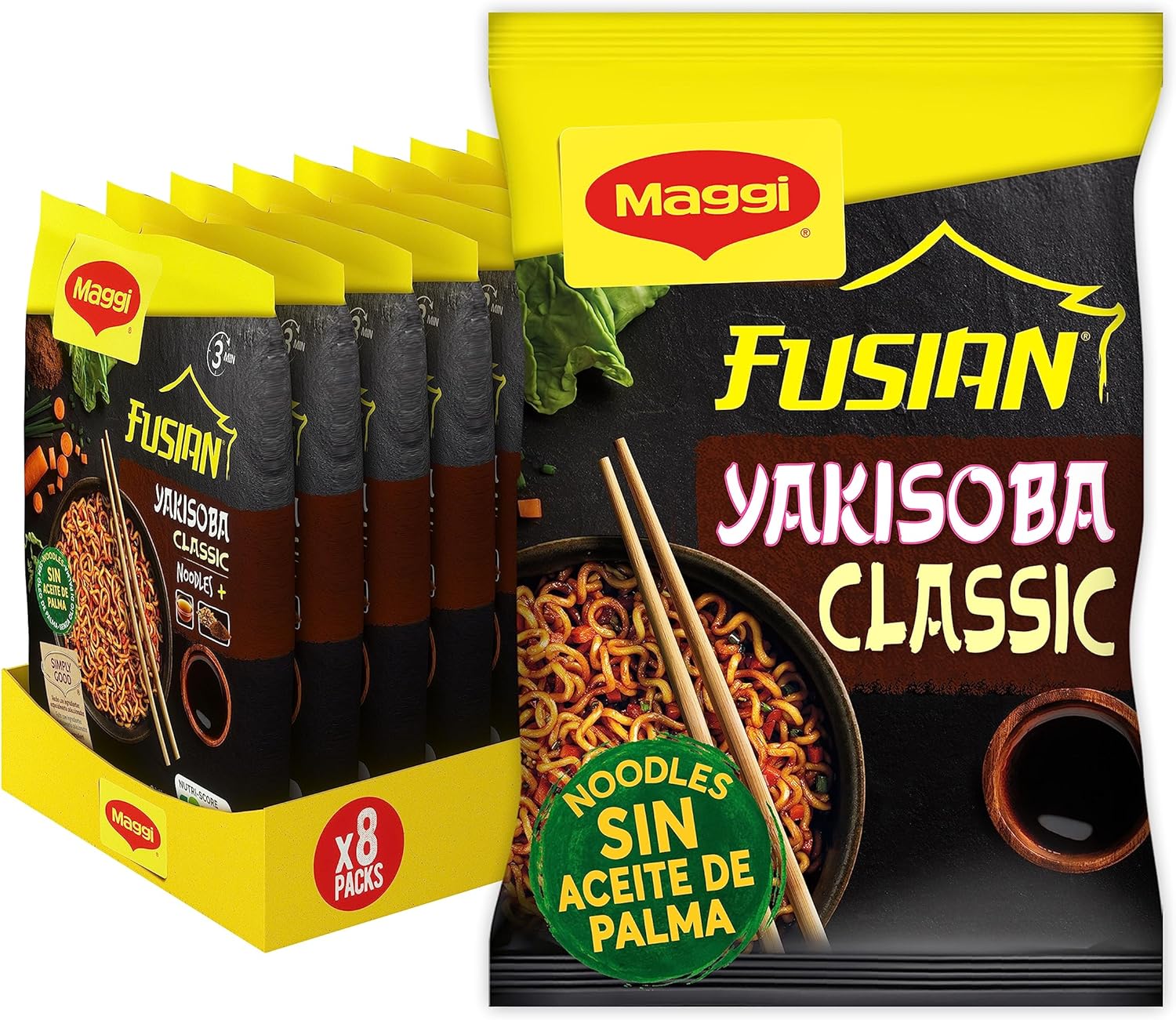 Preparados de noodles Maggi Fusian Yakisoba Classic por 15,20€