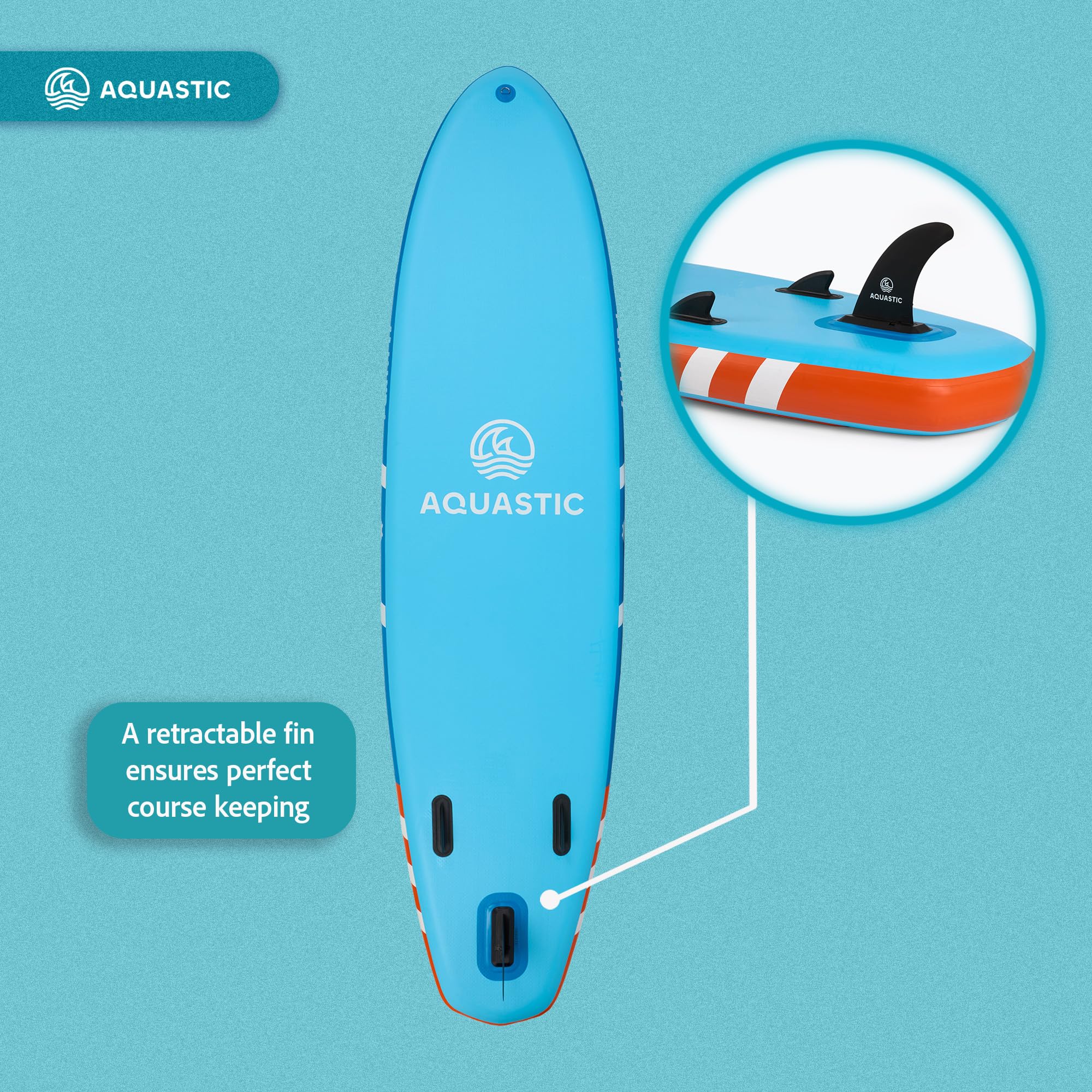 AQUASTIC Deska Perth 11” SUP z Akcesoriami Pneumatyczna Allround o Wymiarach 335,5 x 86,5 x 15 cm Pomarańczowa Dla Początkujących Do Pływania Dmuchana Technologia Drop-Stitch