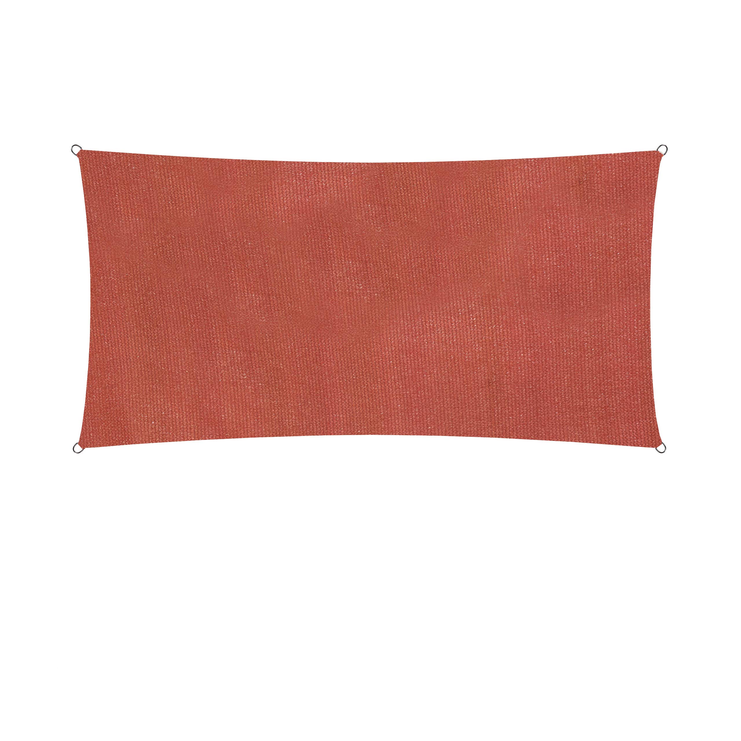 Lumaland Voile d´ombrage retangulaire avec Cordes de Support - 2 x 4 m - 100% HDPE - Terracotte