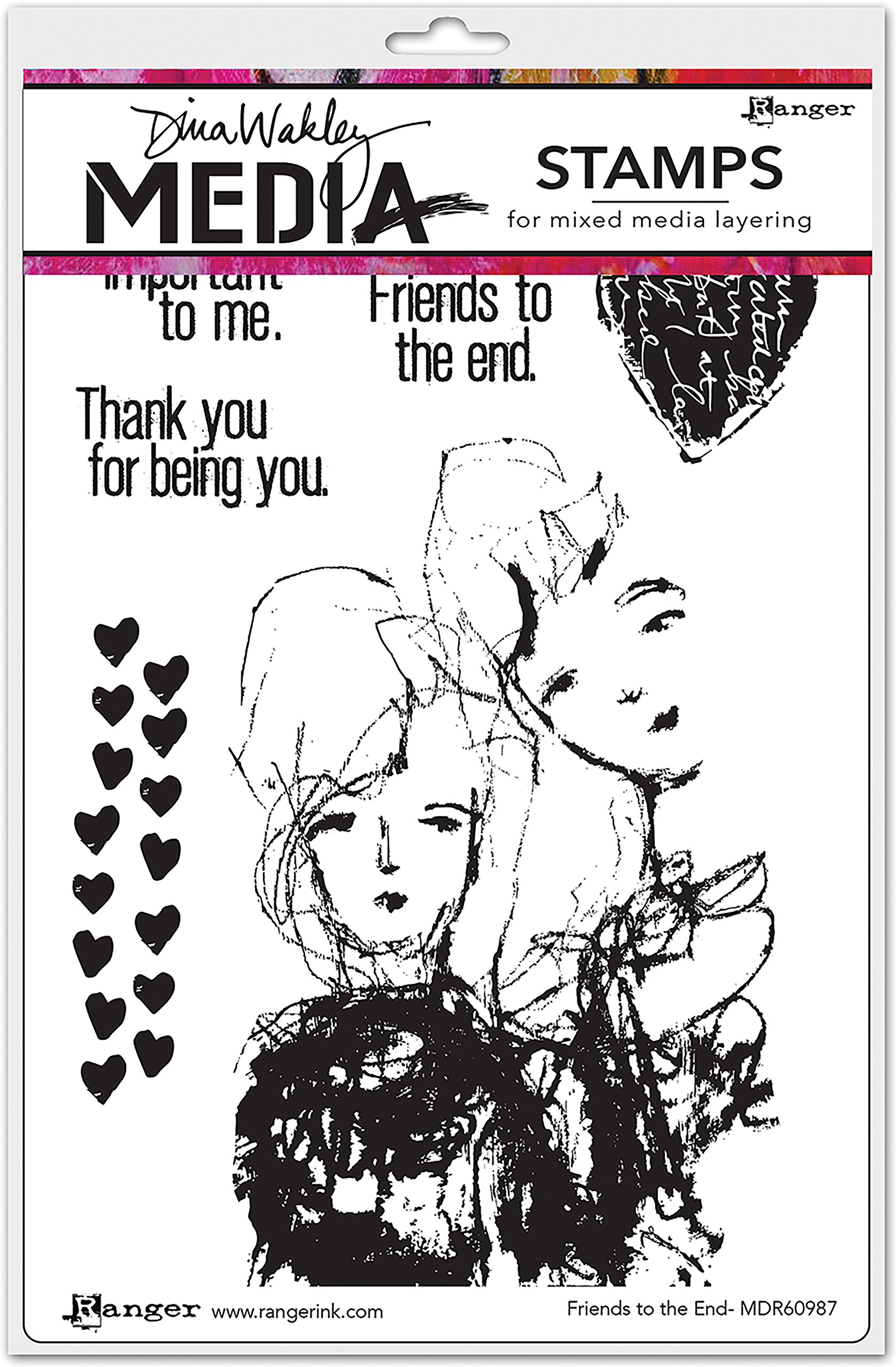 Ranger Multi-Colour Friends To The End Media Cling Stamp, Synthetic Material, 25.5 X 16 X 0.6 Cm