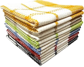 Soft Textiles 100% Cotton Waffle Weave Dish Cloths, Ultra Absorbent Quick-Drying Waffle Towels for Kitchen | 13x13 inch Dish Rags, Durable Waffle Knit Hand Towels & Washcloths – Pack of 12