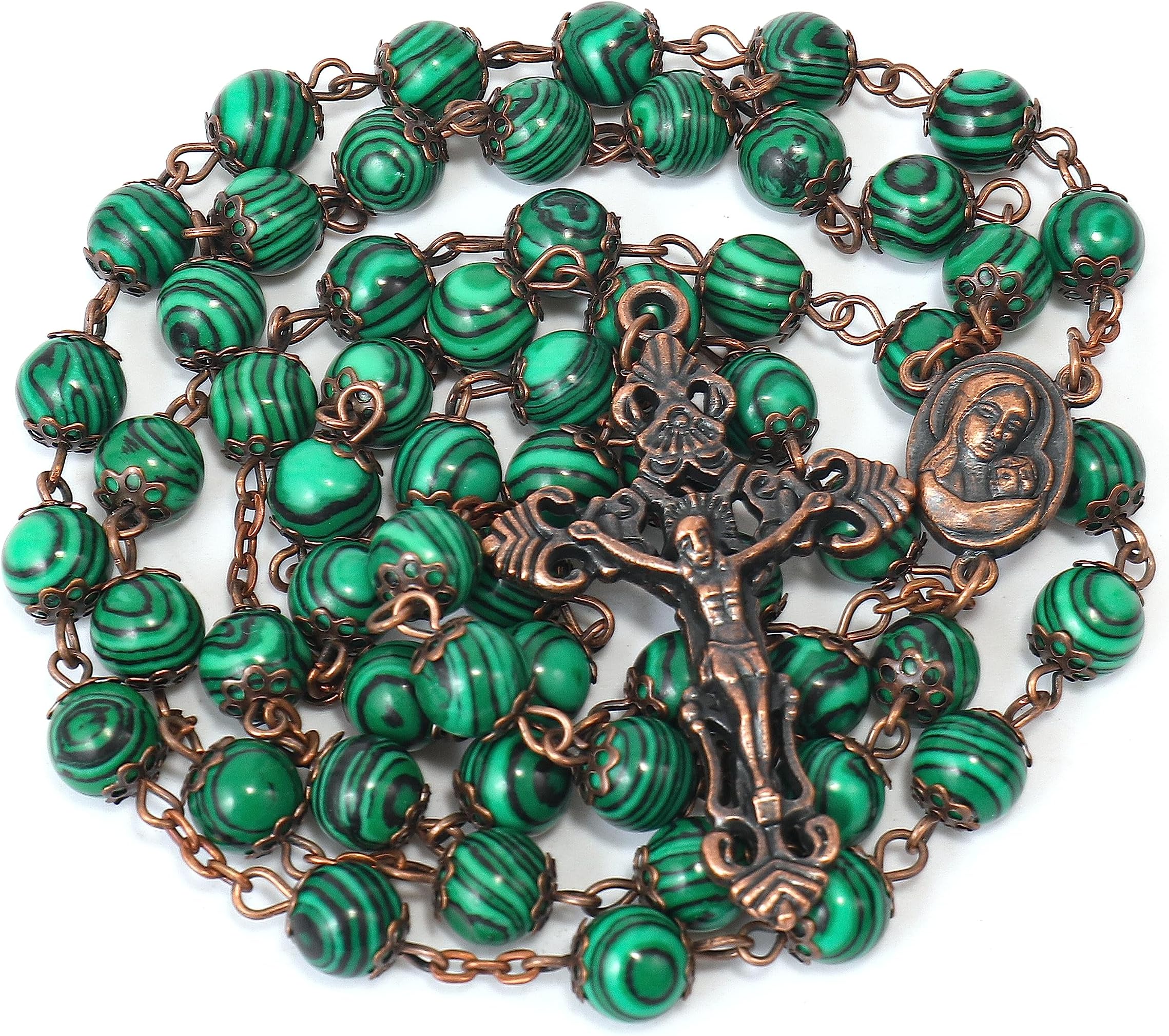 Green Malachite Beads 8mm Rosary