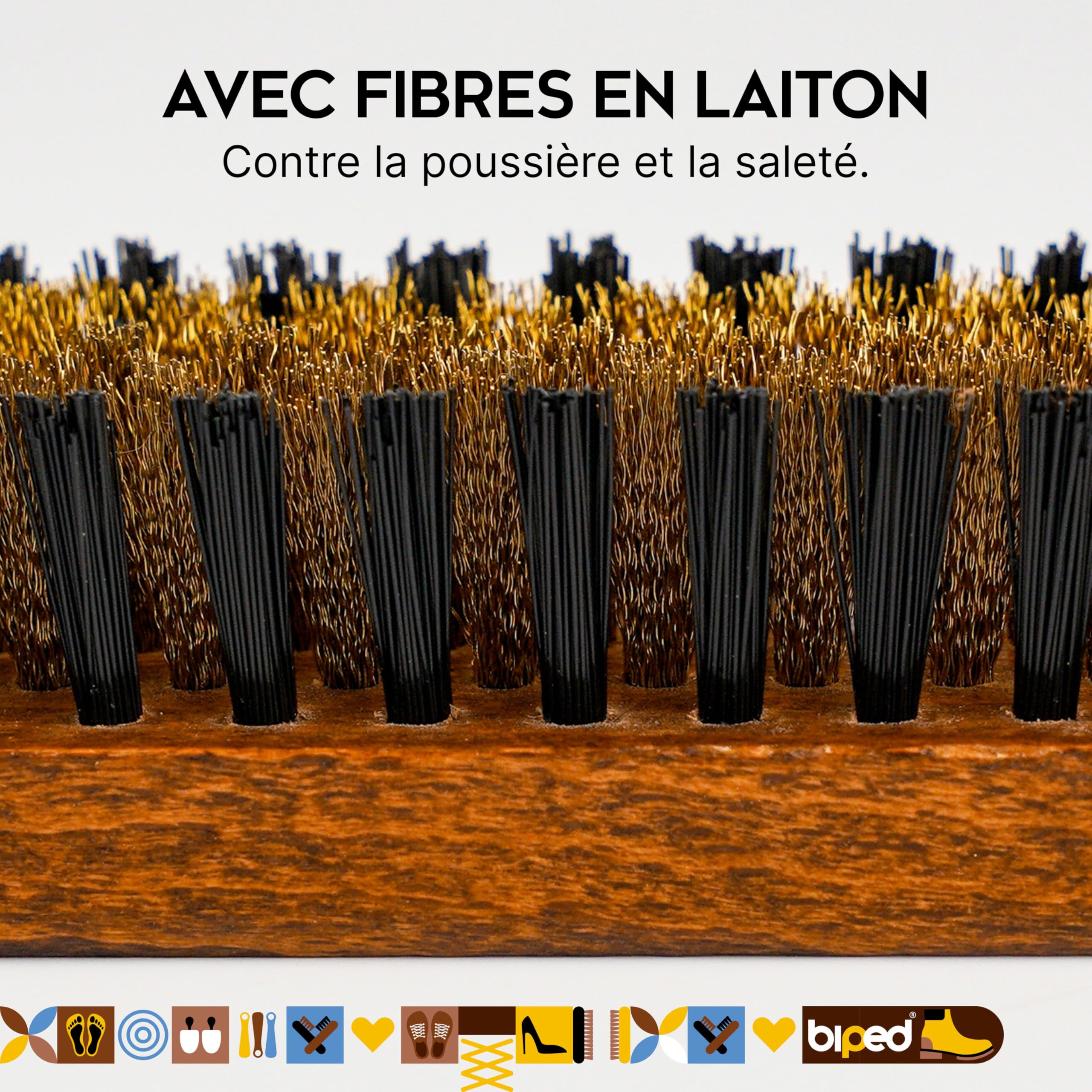 biped Brosse à Daim Exclusive Brosse à Daim Bois laqué Marron avec Laiton z2444
