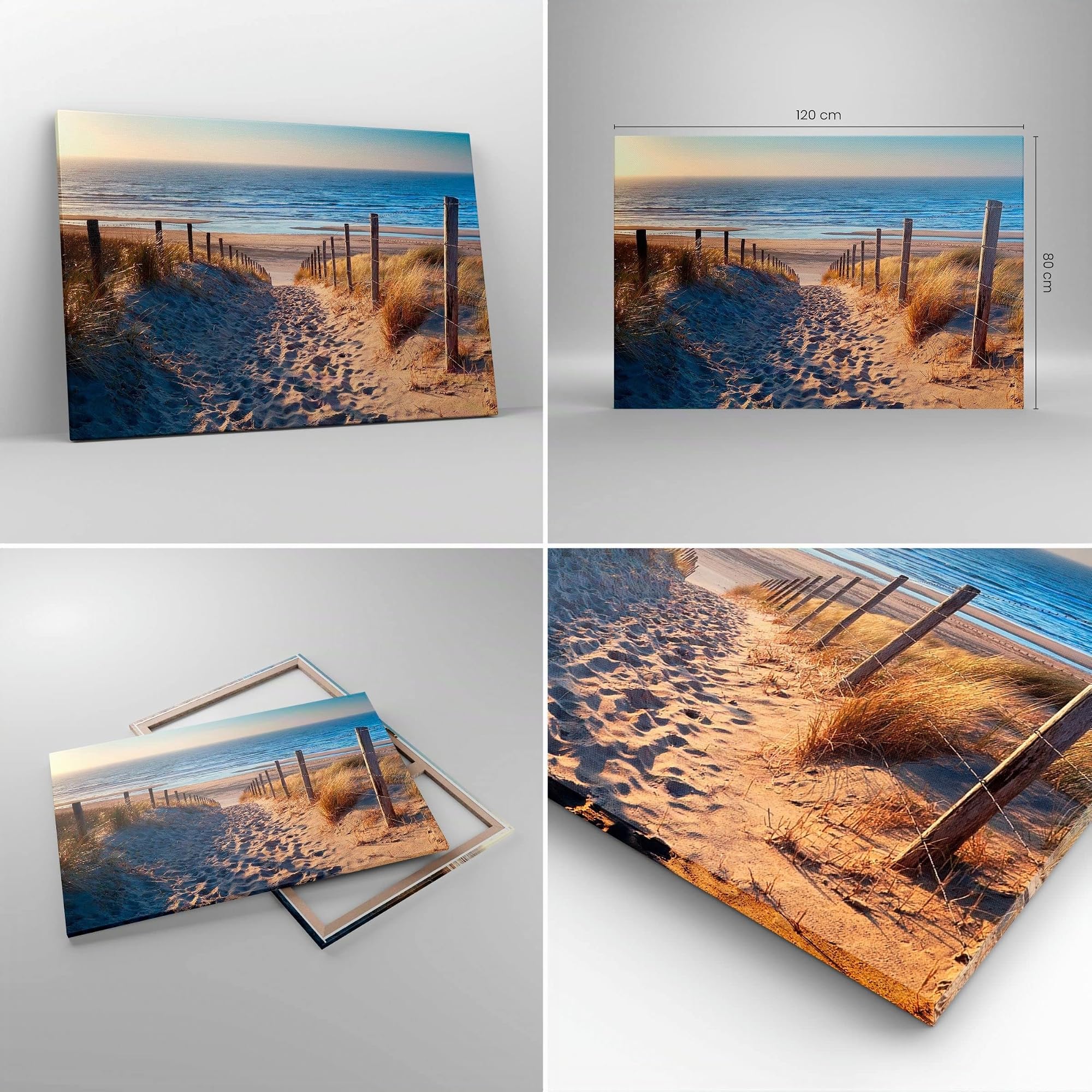 ARTTOR Cuadros Decoracion Salon mar playa duna Lienzos decorativos 120x80cm Cuadro Sobre Lienzo Moderno Dormitorio Cocina Cuadros Pared Imágenes Wall Art Prints Decor Canvas Grande XXL AA120x80-3612