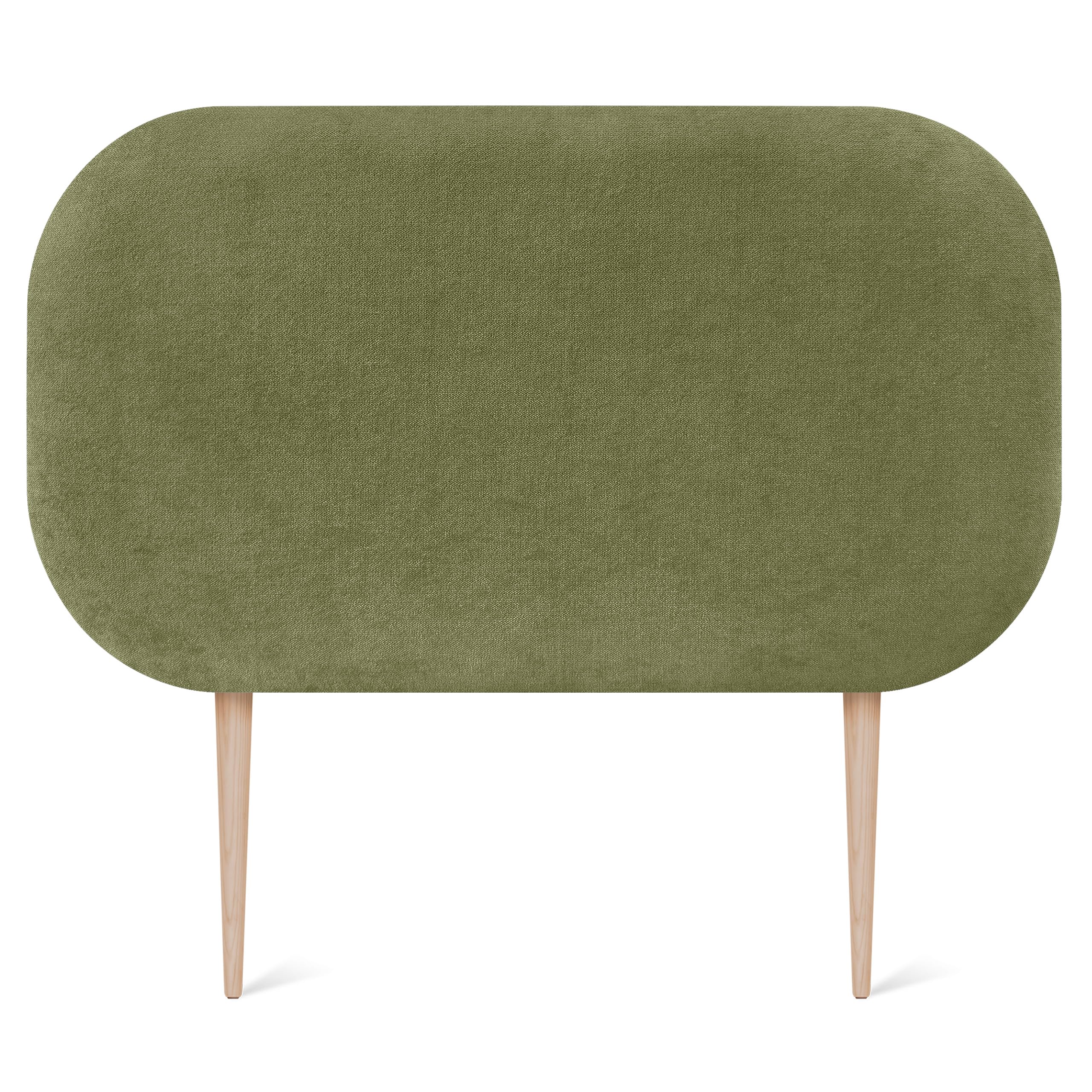 DHOME Cabecero Tapizado Curvo Liso Tela Aqualine 50cm Altura con Patas para Pared Acústicos Cabeceros Absorbentes Cabezal Cama Dormitorio (Verde, 80cm)