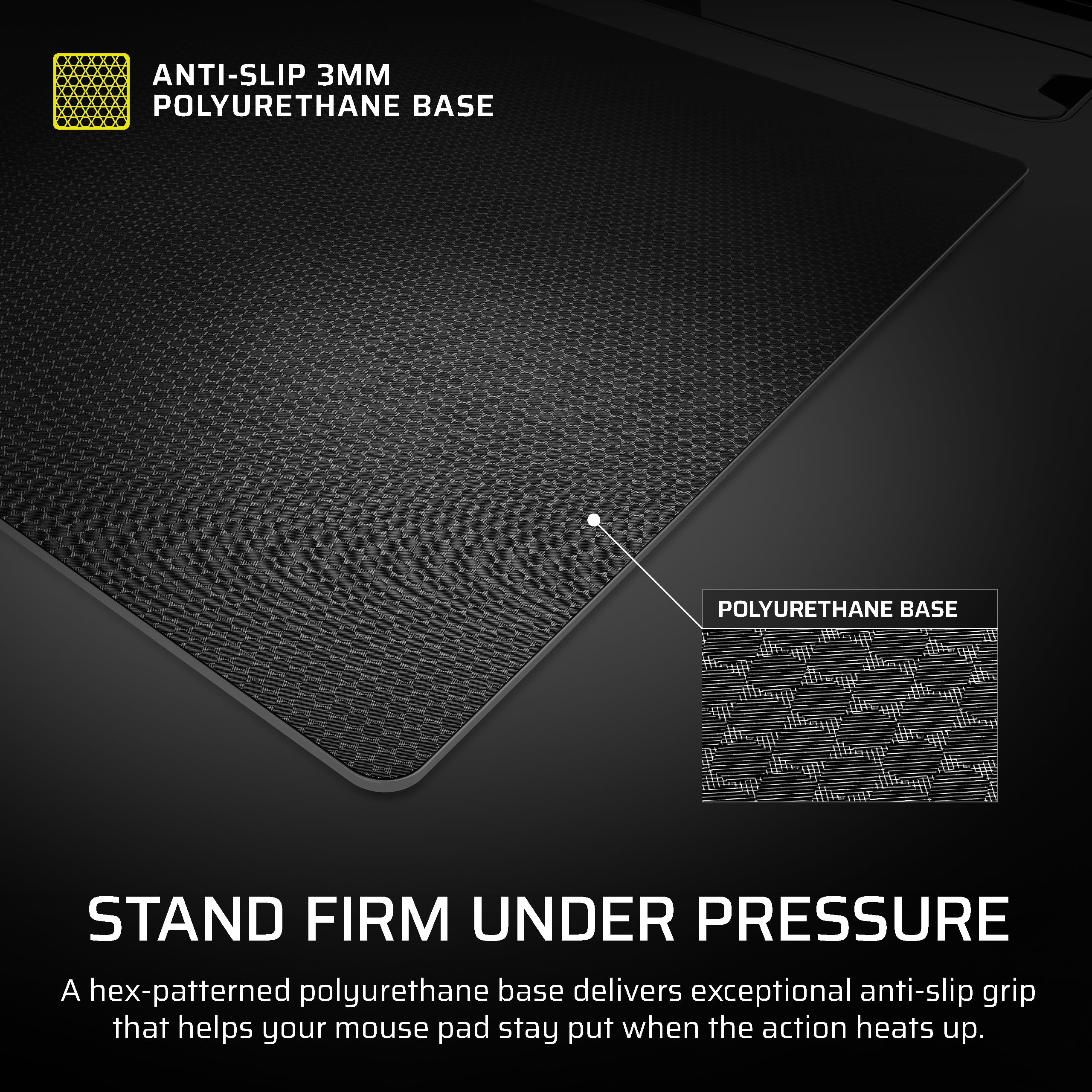 CORSAIR MM GLASS Duża precyzyjna podkładka pod mysz gamingową - antypoślizgowa podstawa z poliuretanu, krawędzie frezowane CNC, wykończenie tłumiące hałas, precyzyjne matowe wykończenie, 500 mm x 400