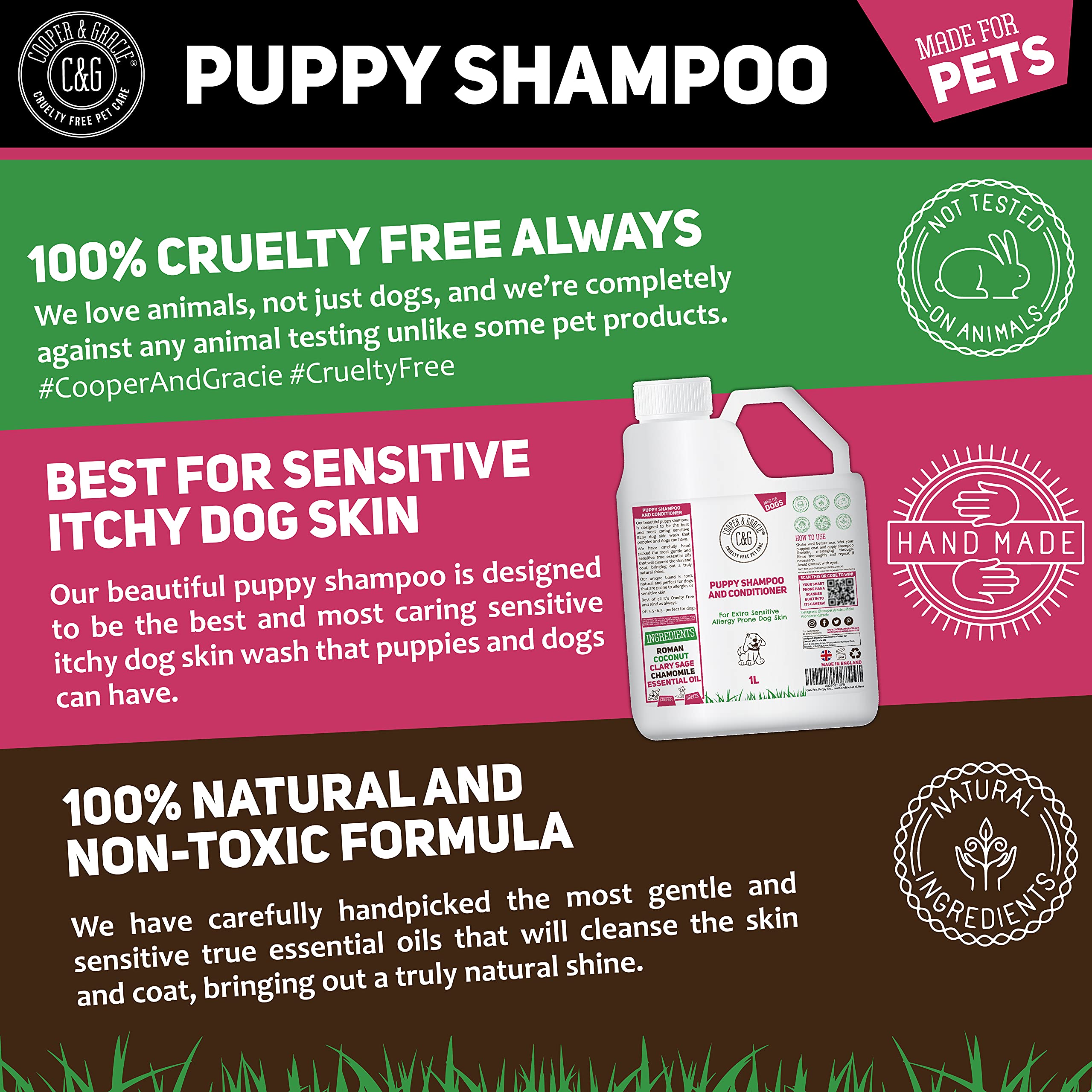 C&G Pets Shampoing et après-shampoing pour chiot 1 l