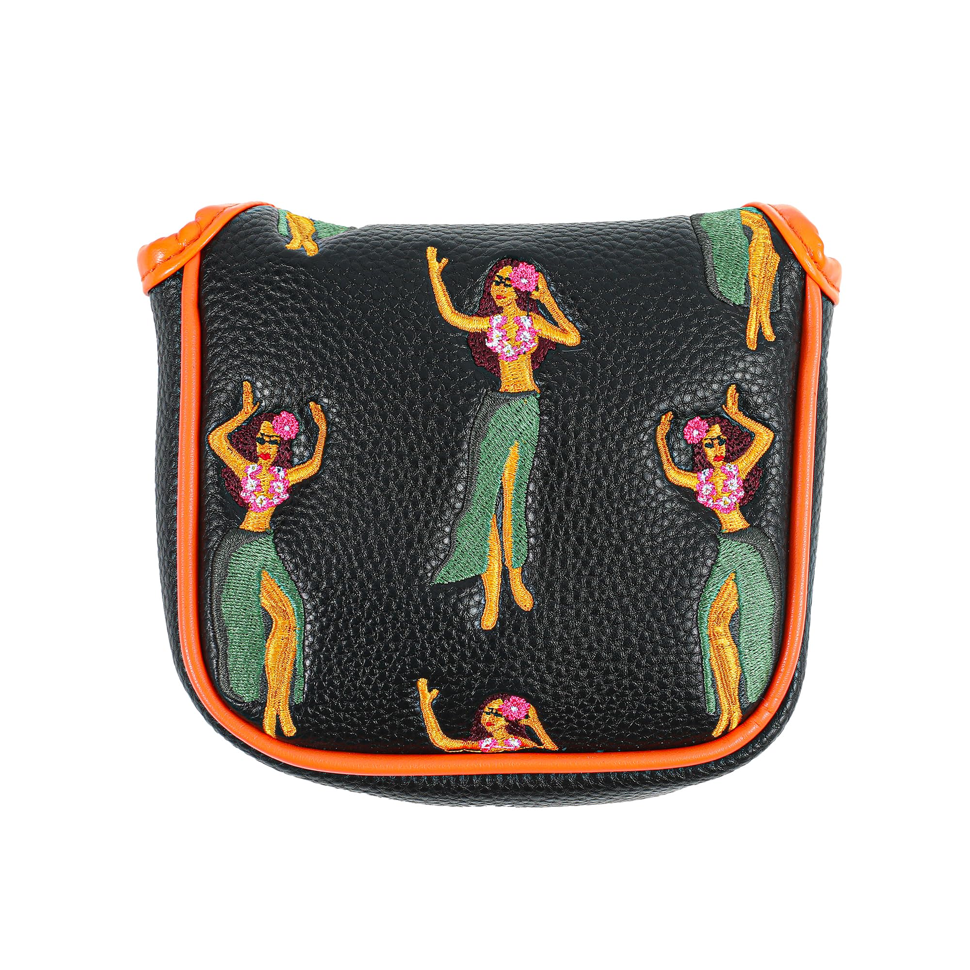 Golf Club Headcover, Premium Leather Embroidery Mallet Putter Cover Blade Head Covers, Stylish Golf Accessories, Great Golf Gifts for Men and Women