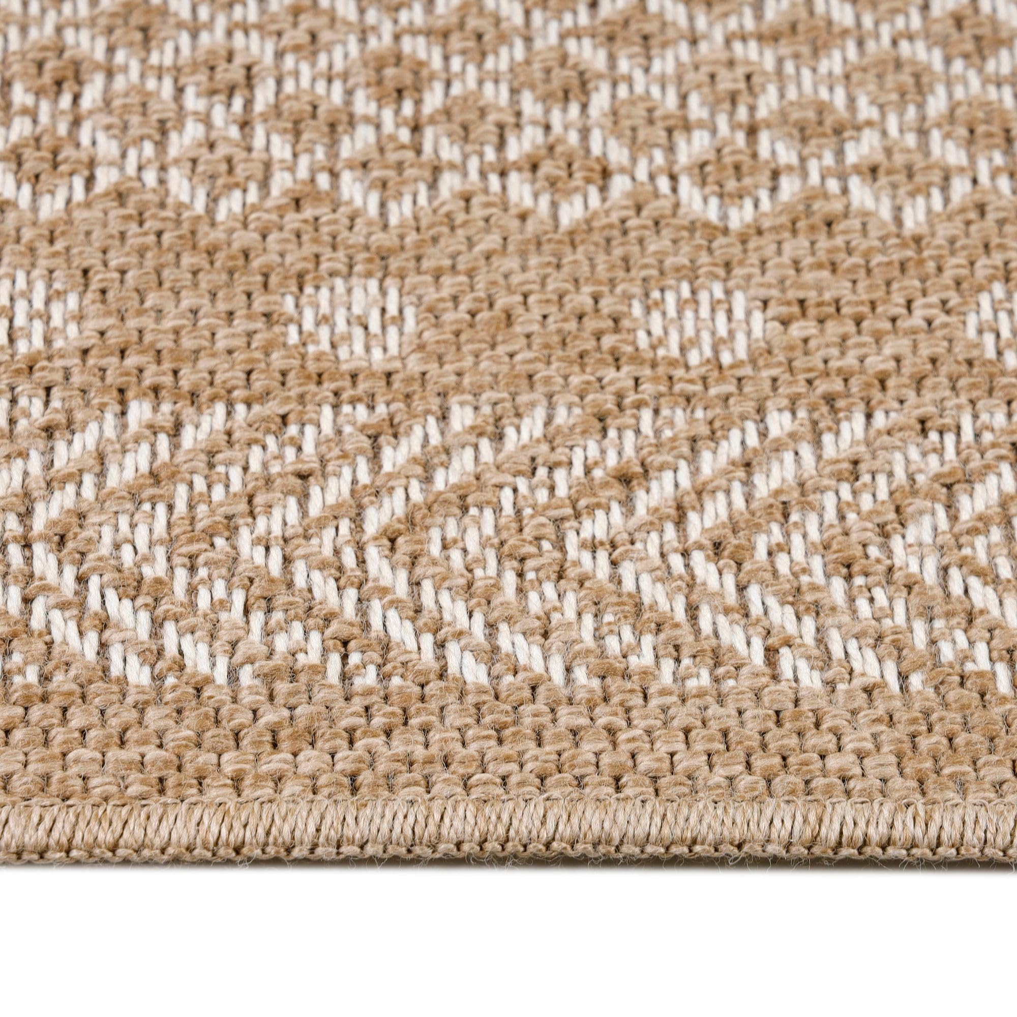 Carpetsale24 Outdoor Teppich 120x170 cm – Wetterfester Teppich für Balkon, Terrasse & Wohnzimmer – Flachgewebe in Jute-Optik, Pflegeleicht & Vielseitig