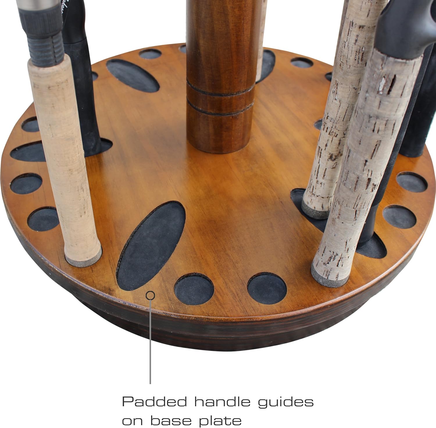 Rush Creek Creations Round Spinning 30 Fishing Rod Rack - No Tool Assembly - 360 Degree Rotation, Dark, Model:38-3006 : Sports & Outdoors