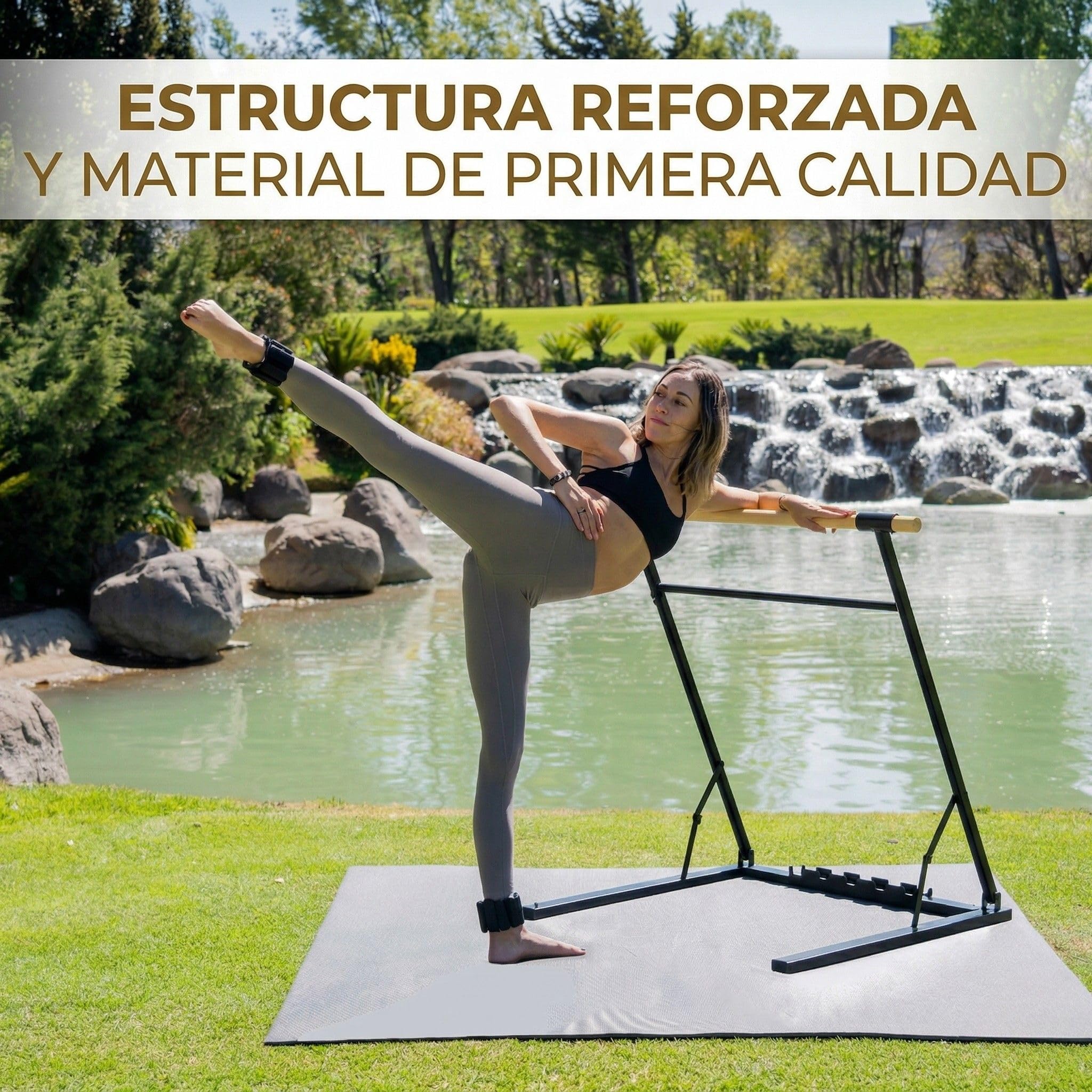 Barra de Ballet Plegable Altura Ajustable Estable Rack para Pesas Ejercicio en Casa