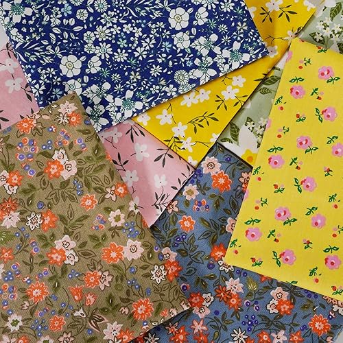 Miniatura 9 de Mililanyo 7 piezas de tela de algodón de 18 x 22 pulgadas, juego de tela de retazos precortados, paquetes de cuartos gruesos para costura,
