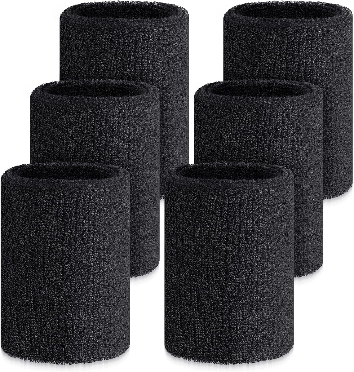 Wettarn 6 Pcs 4 Inch Wrist Sweatbands