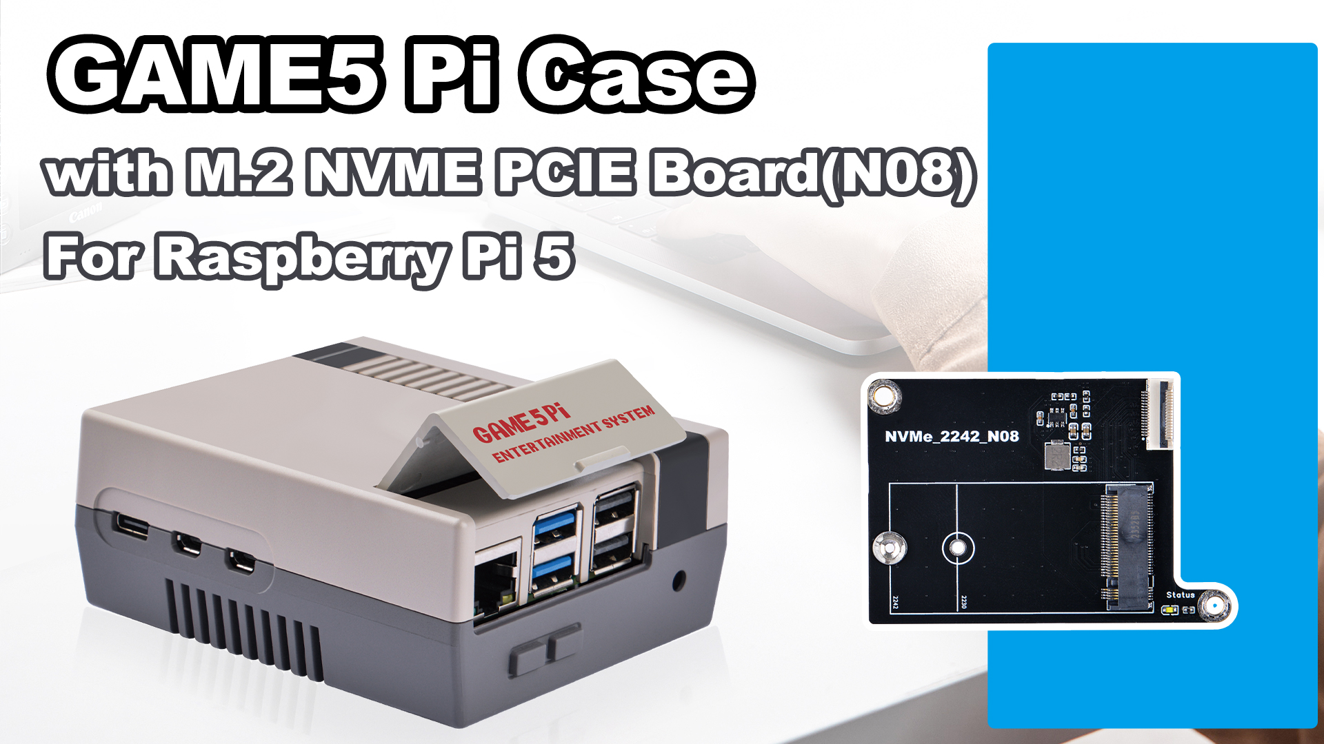 Amazon.com: GeeekPi Game5Pi Case with N08 PCIe to M.2 NVMe SSD