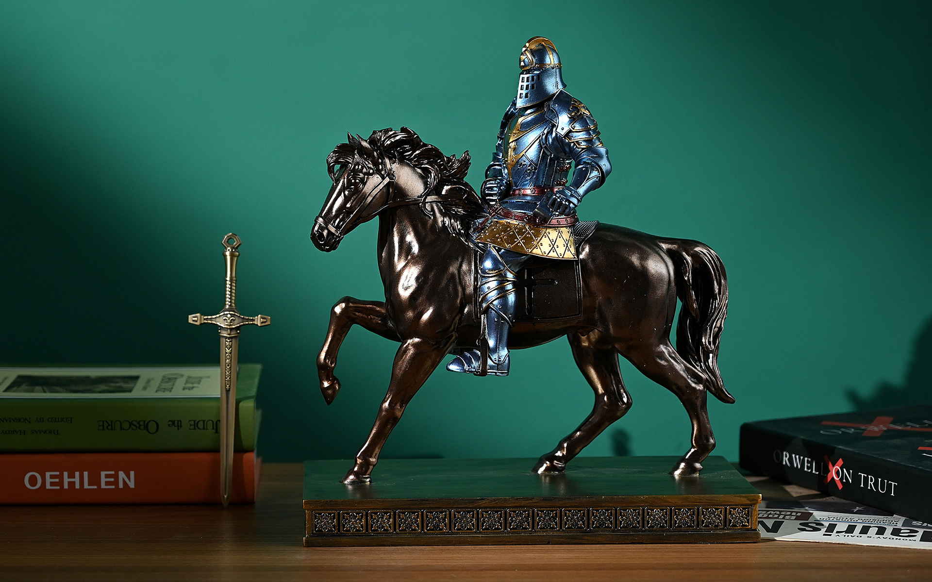 Estatua Caballero Guerrero de Caballería Azul miniatura 7