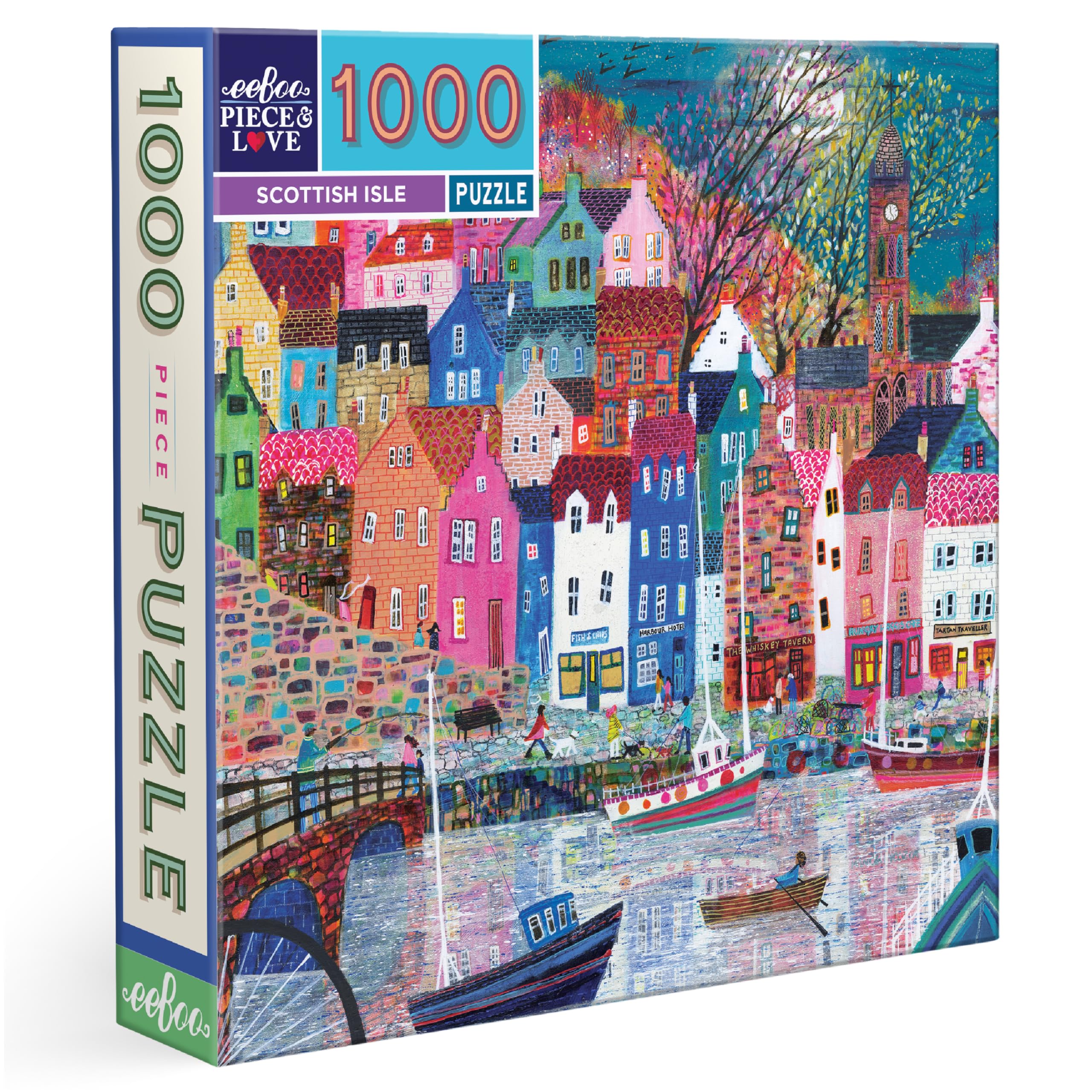 Puzzle de 1000 piezas Scottish Isle de eeBoo con forma cuadrada de 58 cm 8