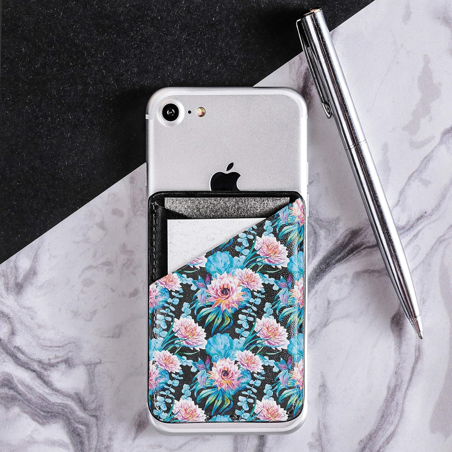 WolfCase Tropical Flowers Cell Phone Credit Card Holder