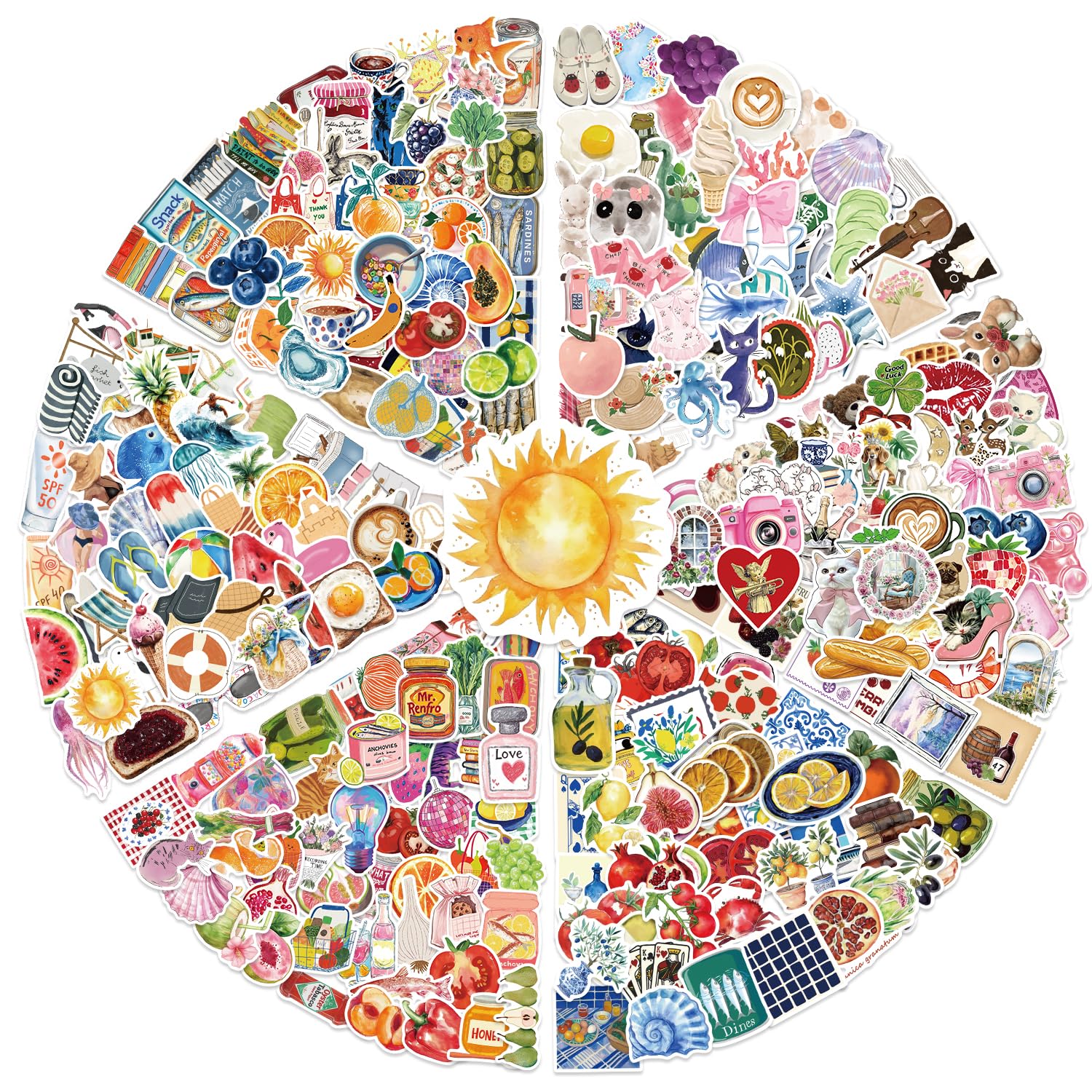 300PCS Aesthetic Stickers Pack, Cute Waterproof Vinyl Stickers for Laptop, Water Bottle, Journal, Scrapbooking