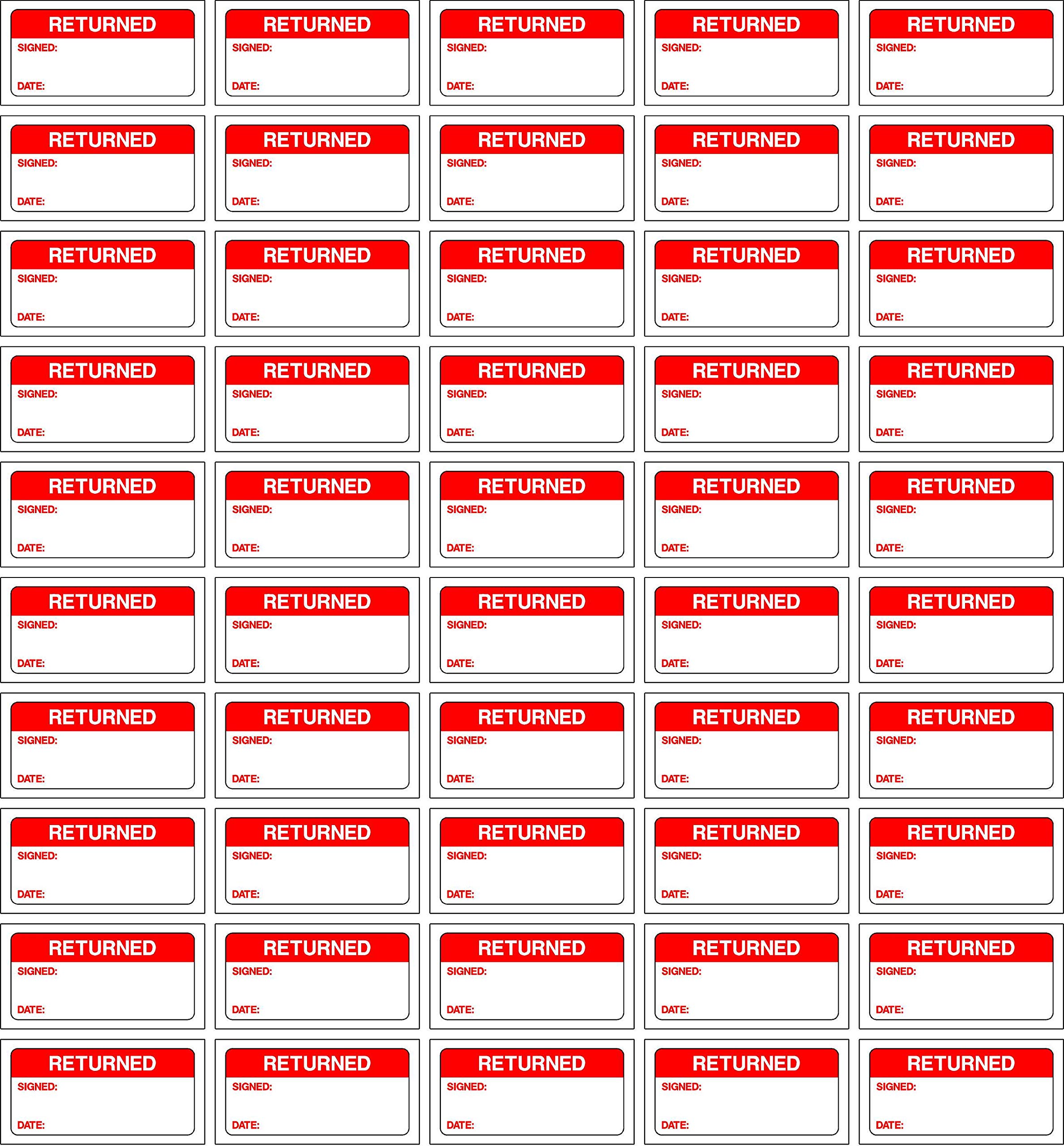 Quality control labels Returned - 50 Stickers 40mm x 20mm