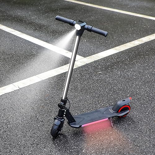 Miniatura 3 de BIIST Patinete eléctrico plegable para niños, con luces LED delanteras, luces en la barra, pedales brillantes, pantalla LED, frenos duales, motor de