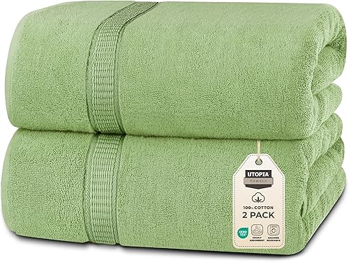 Vista 230 de Utopia Towels - Toalla de baño gigante, 2 unidades, 17.69 oz/yd2 (600 gsm), 100% algodón hilado en anillo, altamente absorbentes y de secado rápido