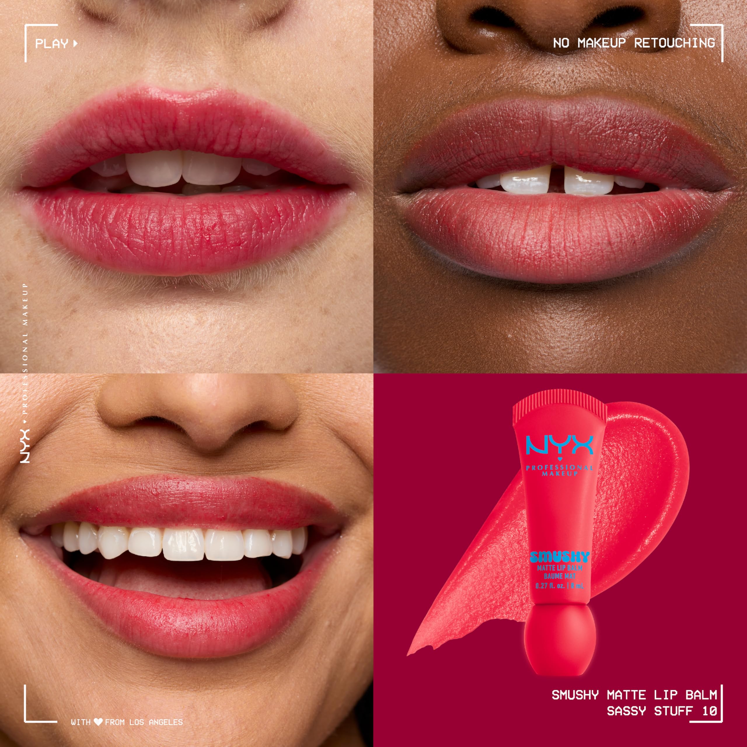 NYX Professional Makeup Smushy Matte Lip Balm, Soft Matte Finish, Hydrating & Buildable Colour, Shade: Sassy Stuff, 8ml - Image 2