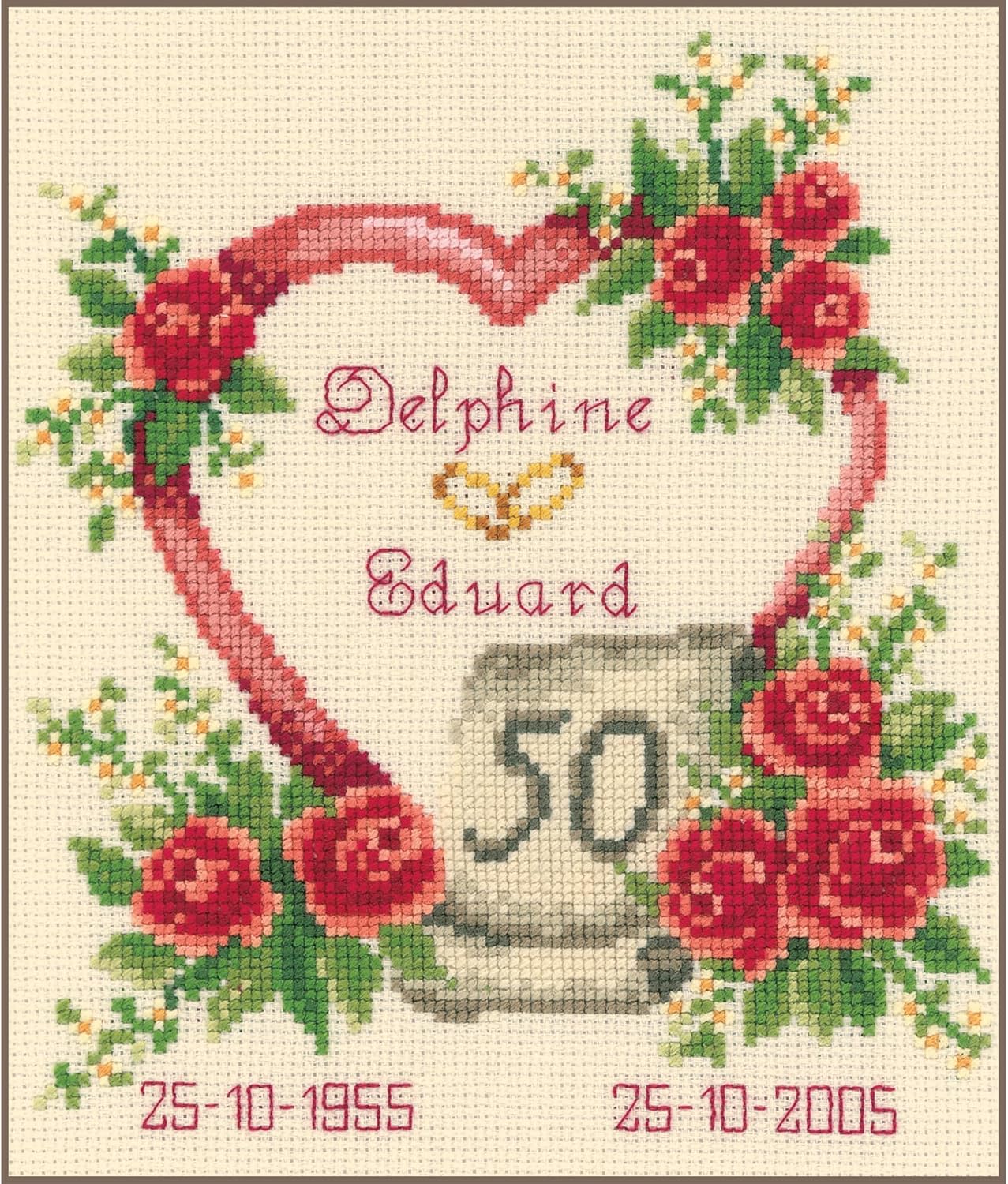 Vervaco Counted Cross Stitch Kit Wedding 7.6" x 8.4"