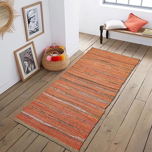 Miniatura 1 de Chardin home Alfombra de pasillo de algodón de yute y óxido, alfombra larga reversible estilo bohemio para decoración del hogar, estilo campestre, 2