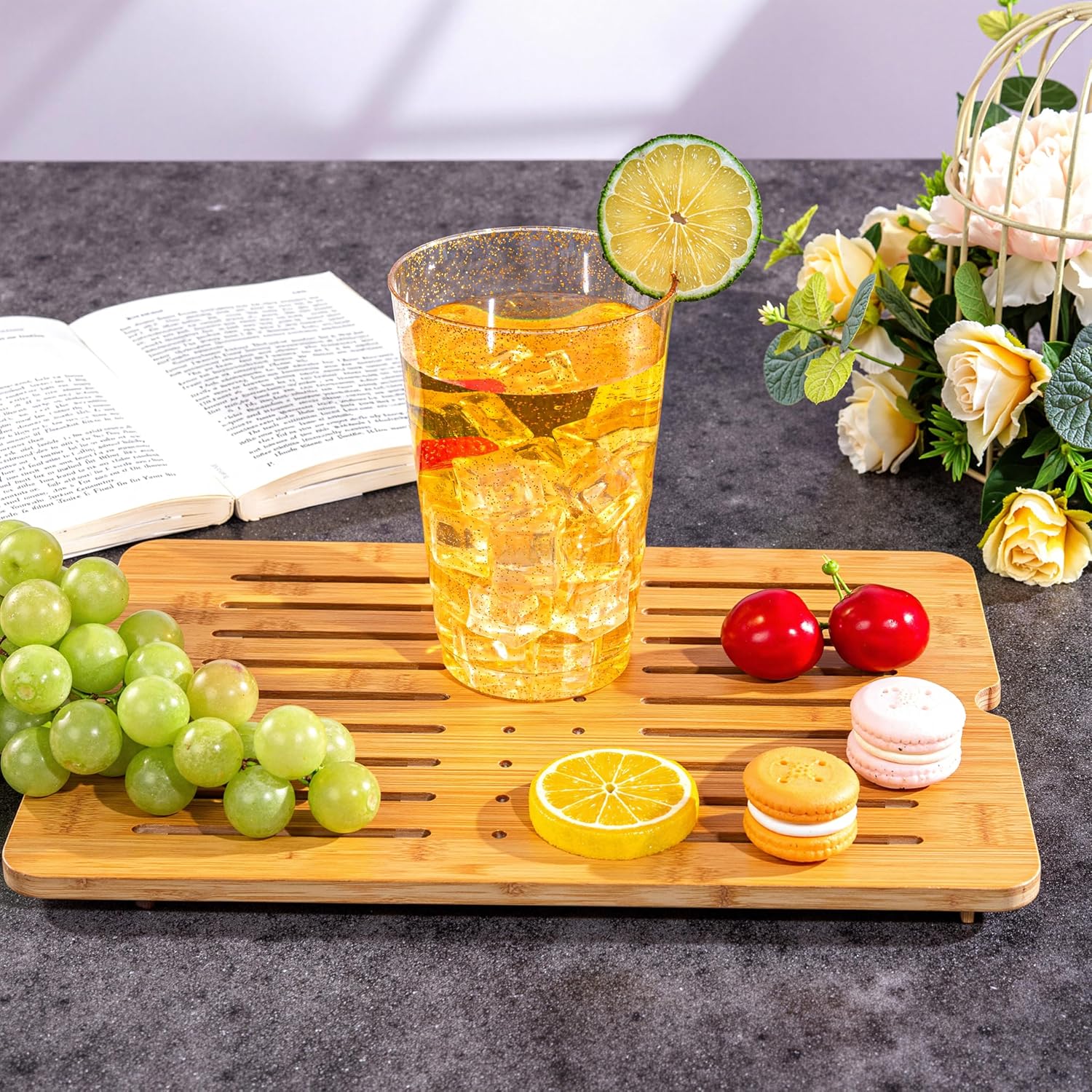 I00000 100 Pack 20 oz Gold Plastic Cups, Gold Glitter Cups Disposable Plastic Wine Glasses Cocktail Glasses Premium Cup, 20 Ounce Glitter Disposable Tumblers for Party & Wedding - Image 5