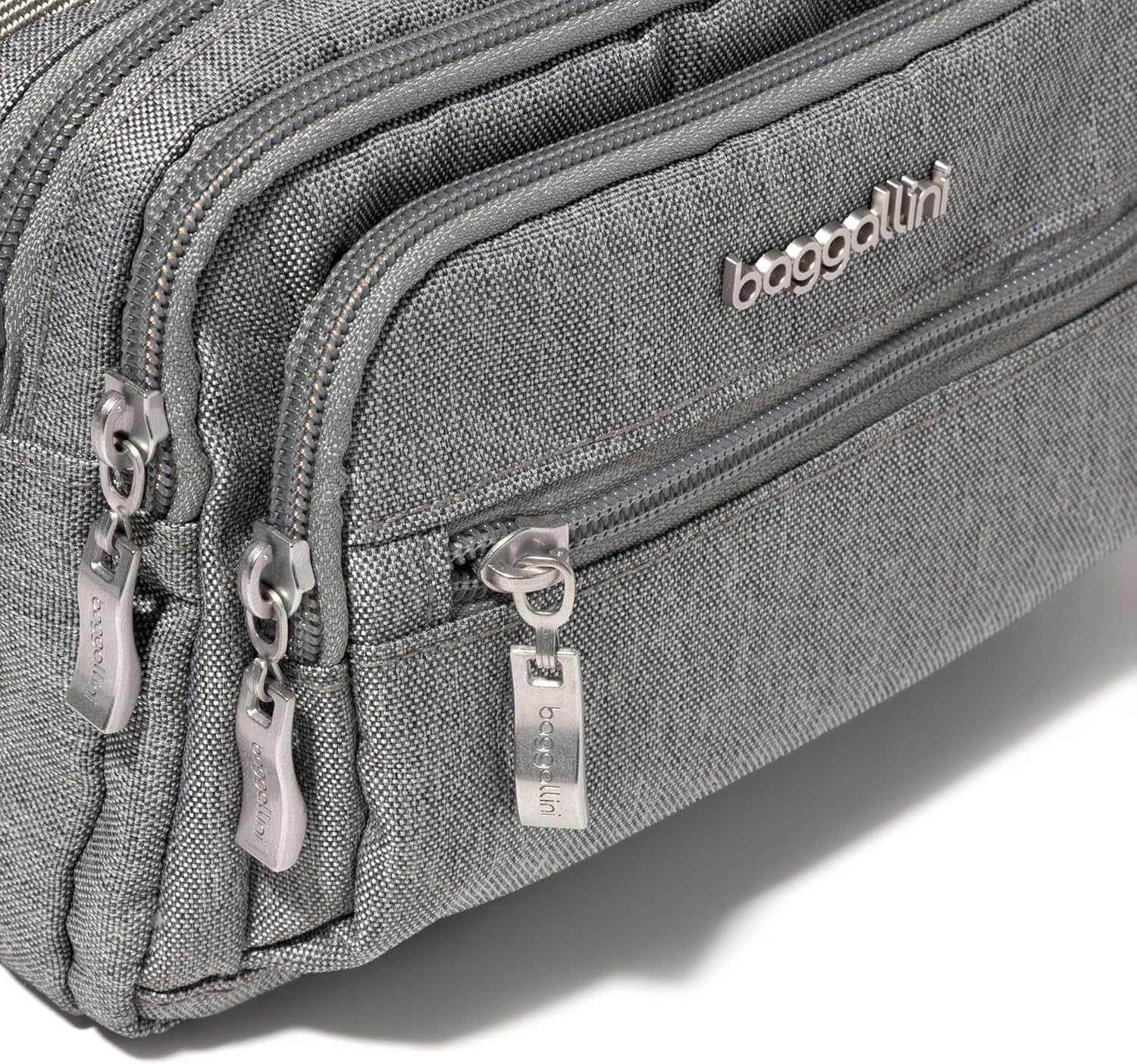 Baggallini Triple Zip Small Crossbody Bag for Women - 8x6 Lightweight Convertible Fanny Pack Belt Bag - Image 9