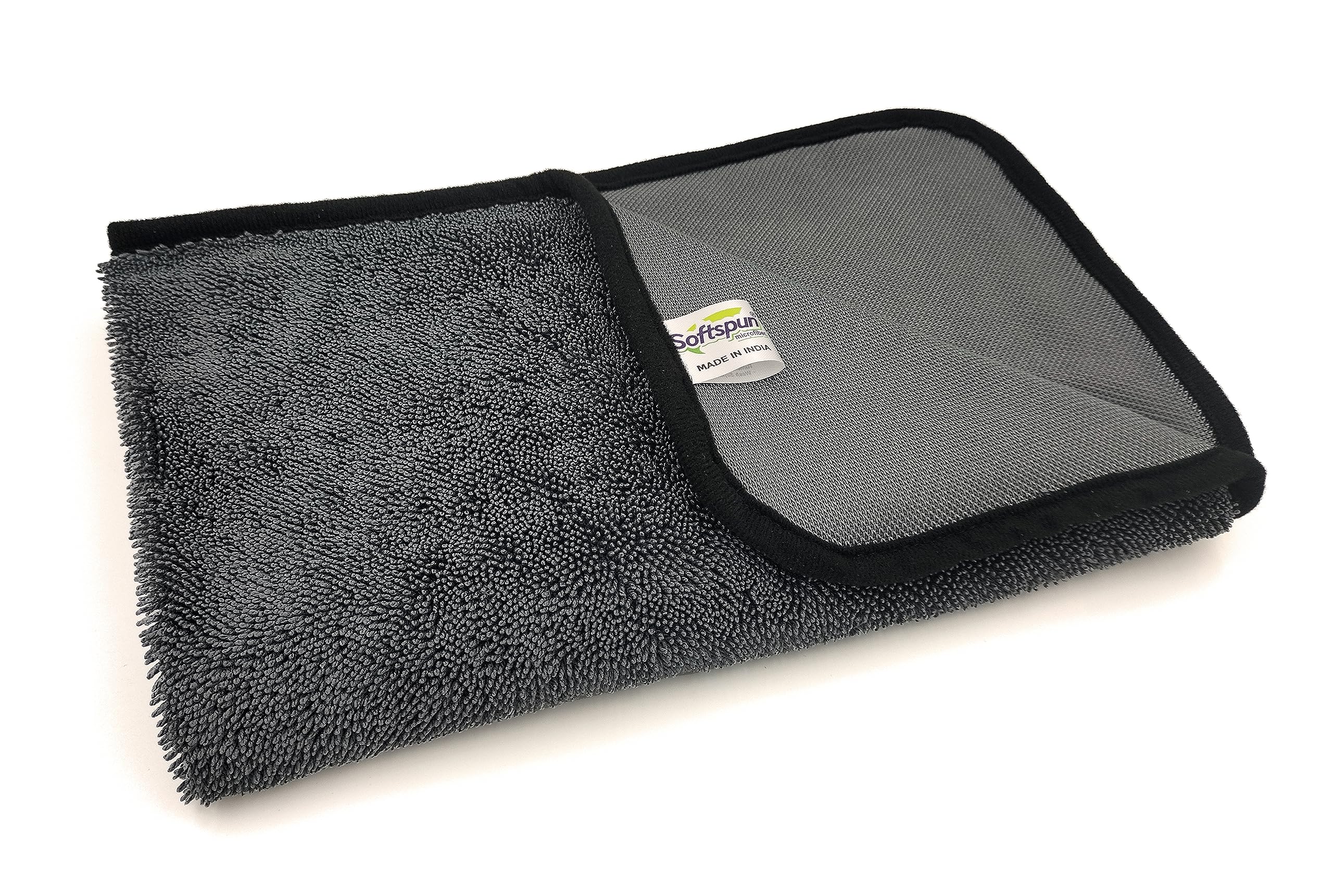 SOFTSPUN Microfiber Cloth for Home - 600 GSM, 54x60cms, 1Pcs, Grey Twisted Loop Super Absorbent Towel - Highly Absorbent Lint and Streak Free Multi Purpose Wash Cloth for Kitchen. (B0CGM52P8Q) Amazon Price History, Amazon Price Tracker