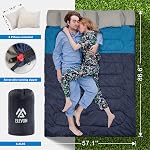Elevon Sac de couchage double avec 2 Oreillers pour adultes, taille Queen XL Sac de couchage étanche, Compact avec sac de compression, 2 Sacs de couchage pour personnes pour 3-4 saisons Camping, Backpacking, Randonnée, Voyage