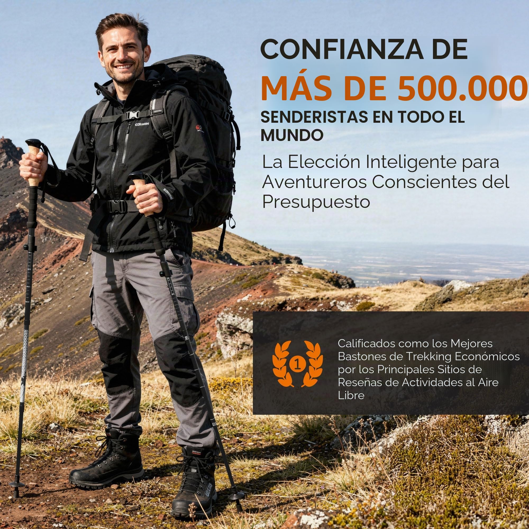 Trekology Trek-Z Bastones Plegables para Senderismo y Trekking, Soporte de Equilibrio para Personas Mayores, Mujeres y Hombres, 2 Unidades por Juego