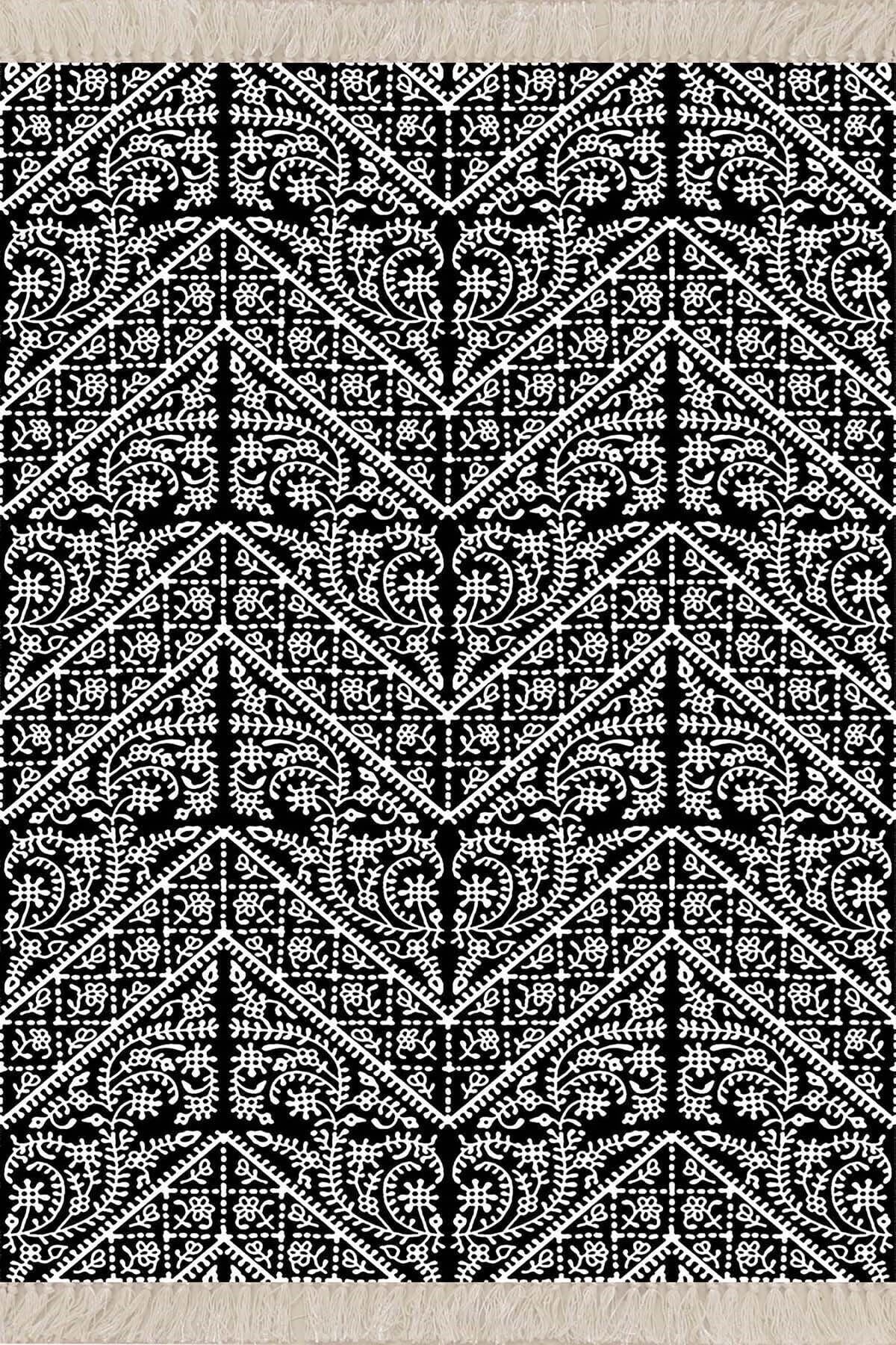 On The Clouds Geometrik Desenli Osmanlı Motif Dijital Baskı Yıkanabilir Kaymaz Taban Kilim Model Salon Halısı MEG480, 100 x 600