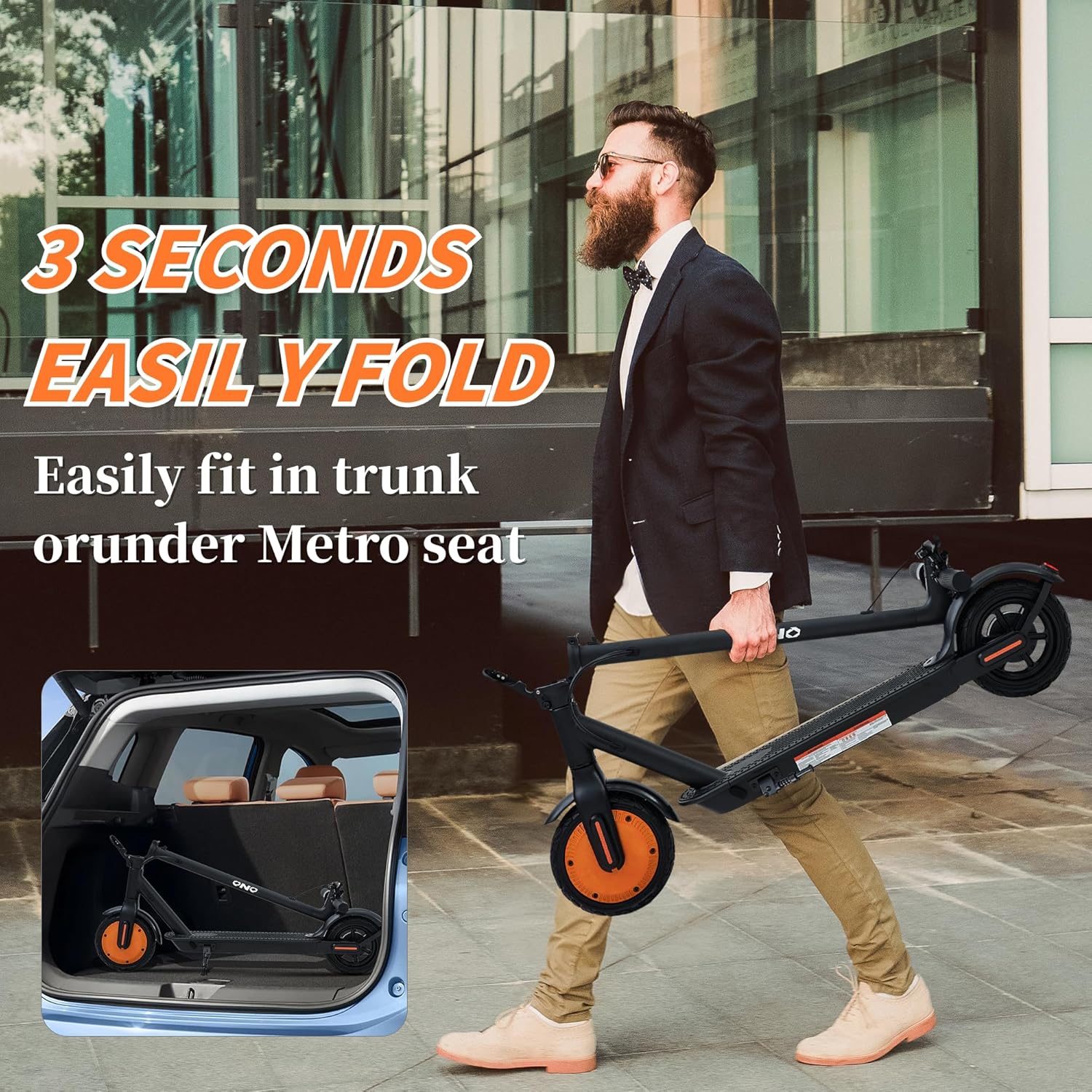 Electric Scooter, Powerful 500W Peak Motor, 12Miles Long Range, Top Speed 15.5MPH, 8.5" Tires, E Scooter for Adults and Teens
