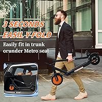 Vista 6 de QnQ Electric Scooter, Powerful 500WPeak Motor, Max28Miles Long Range, Top Speed 19 MPH, 8.5" Tires,Long-Lasting Battery Life, Dual elastomer